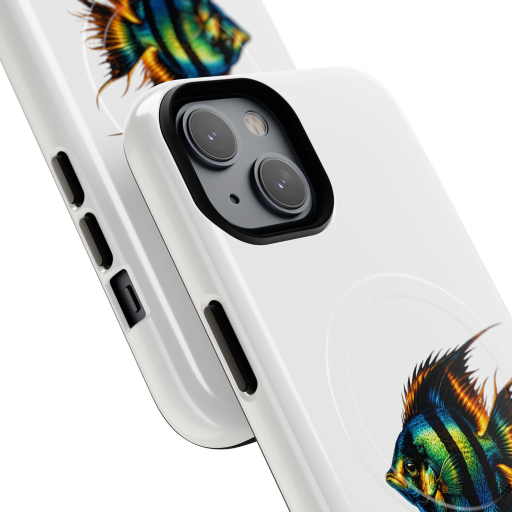 Angelfish Art Tough Magnetic Phone Case — Colorful Aquarium Fish iPhone Cover