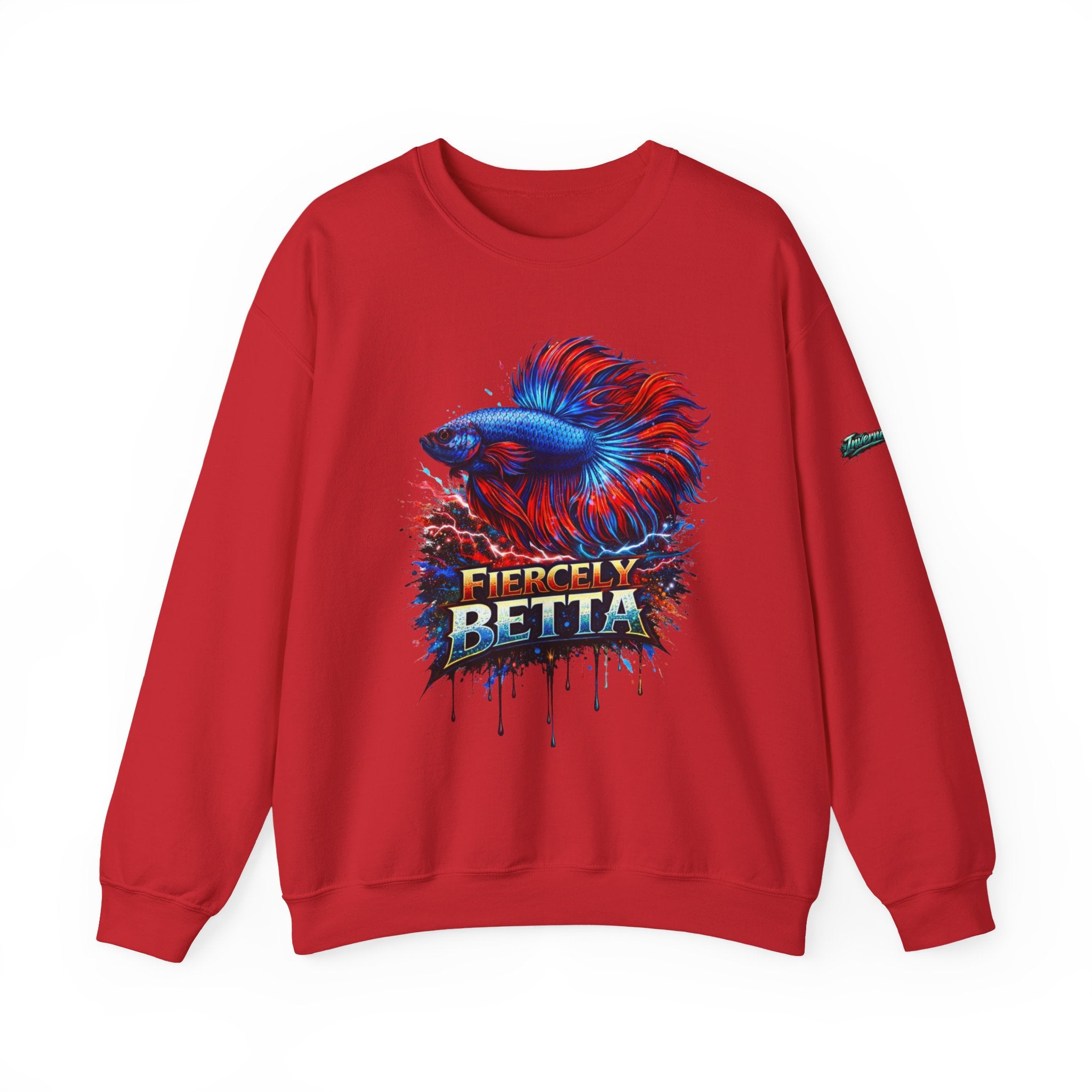 Betta Fish Crewneck Sweatshirt — "Fiercely Betta" Colorful Aquarium Graphic