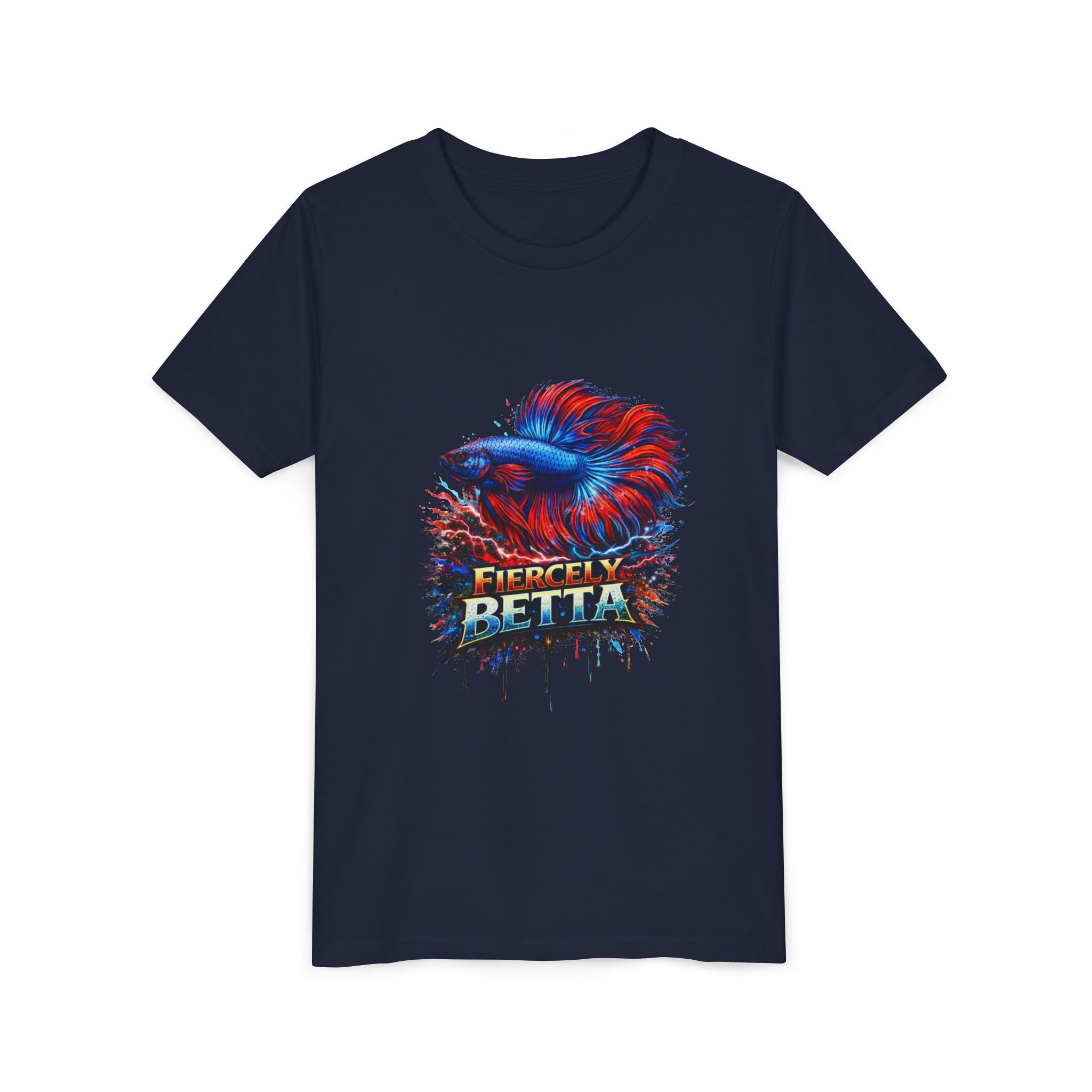 Fiercely Betta Youth Tee - Colorful Betta Fish Graphic Shirt
