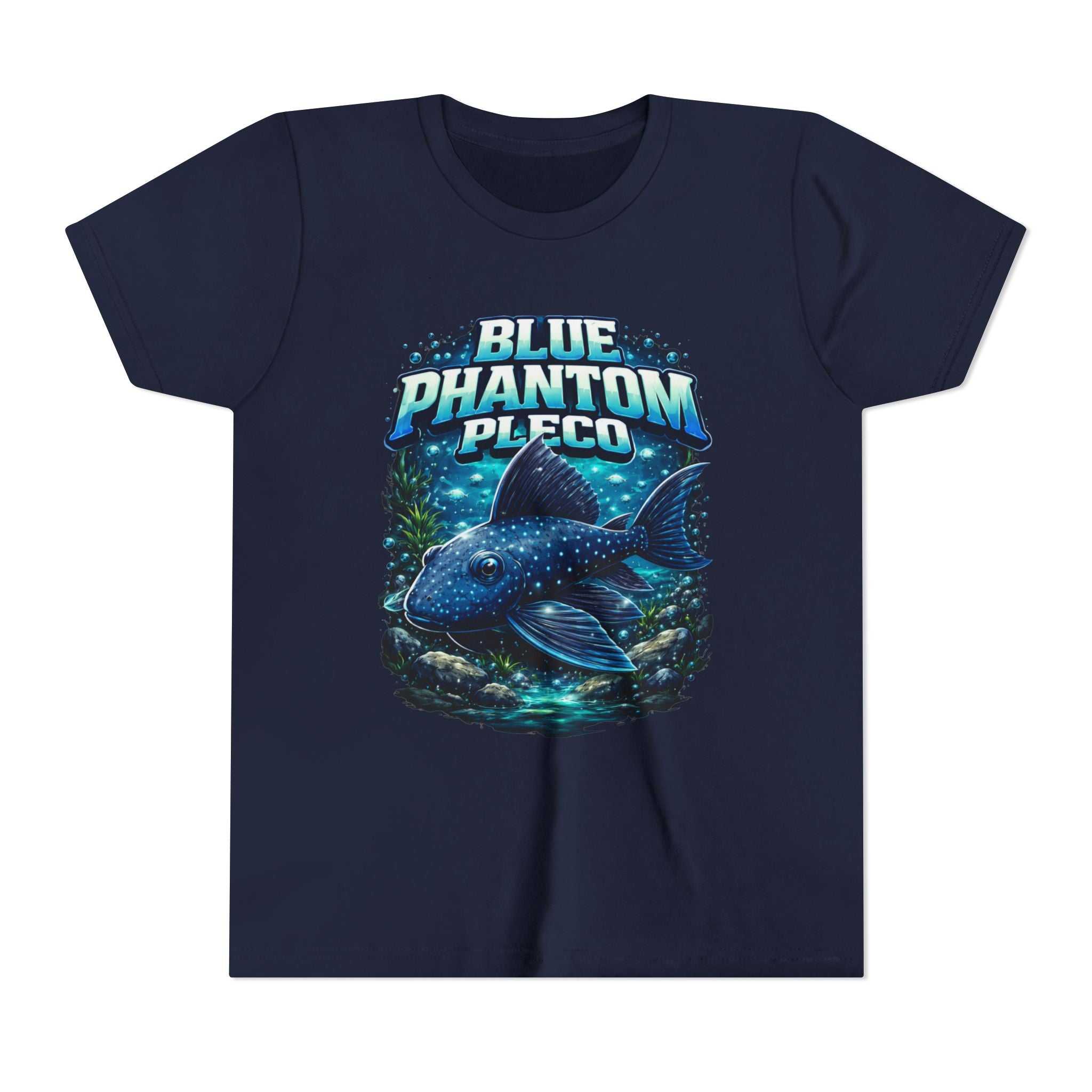 Blue Phantom Pleco Youth Tee – Kids Fish Aquarium T-Shirt