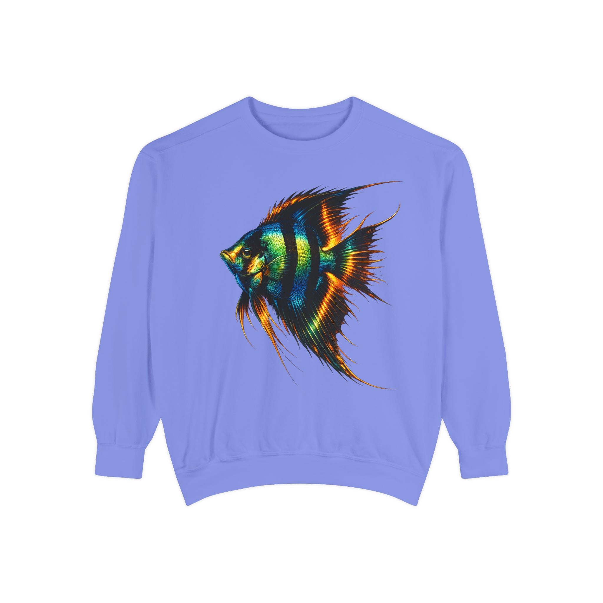 Angelfish Art Sweatshirt — Colorful Aquarium Fish Graphic Sweatshirt