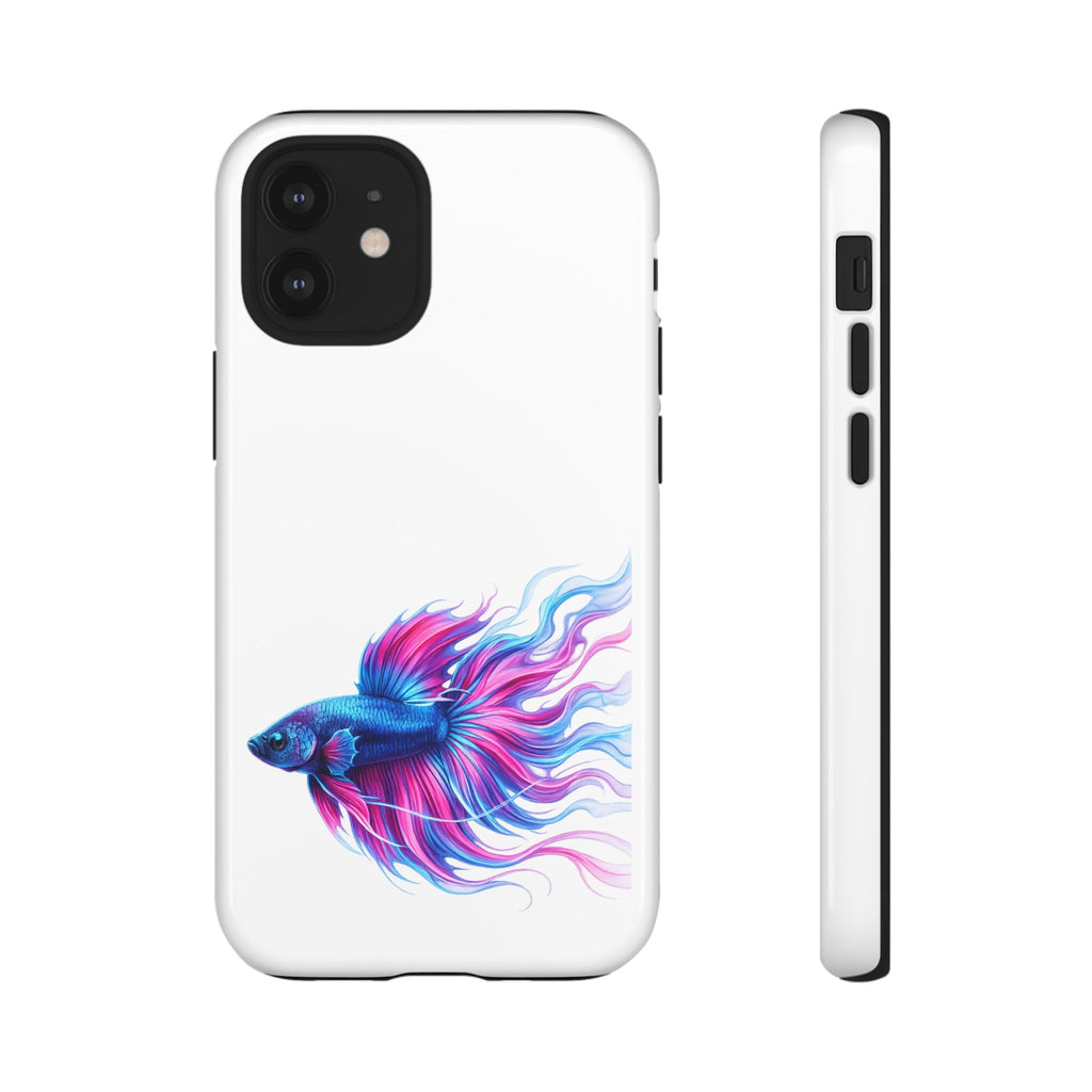 Betta Fish Tough Phone Case — Colorful Watercolor Fish Protective Cover