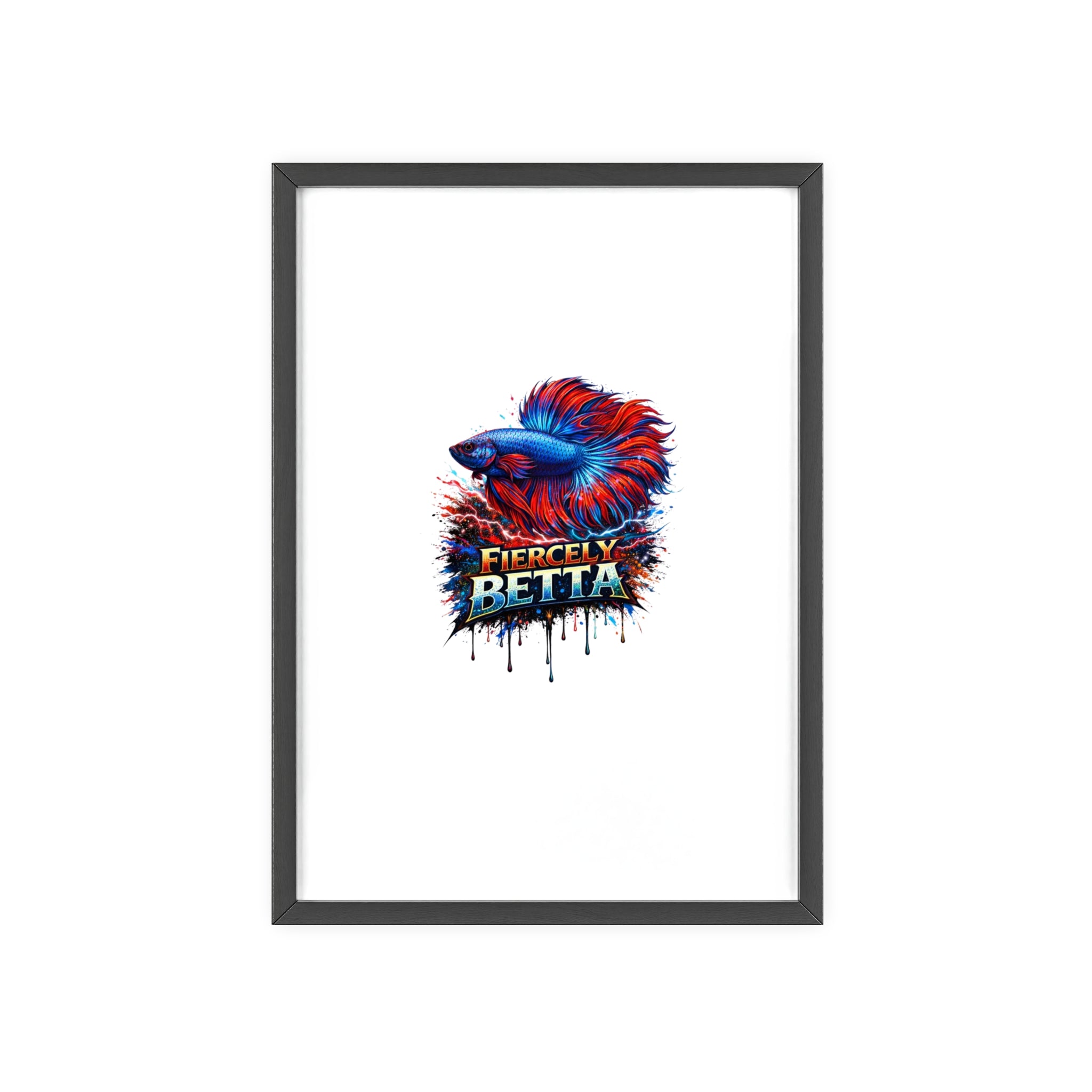 Fiercely Betta Framed Poster — Colorful Betta Fish Wall Art