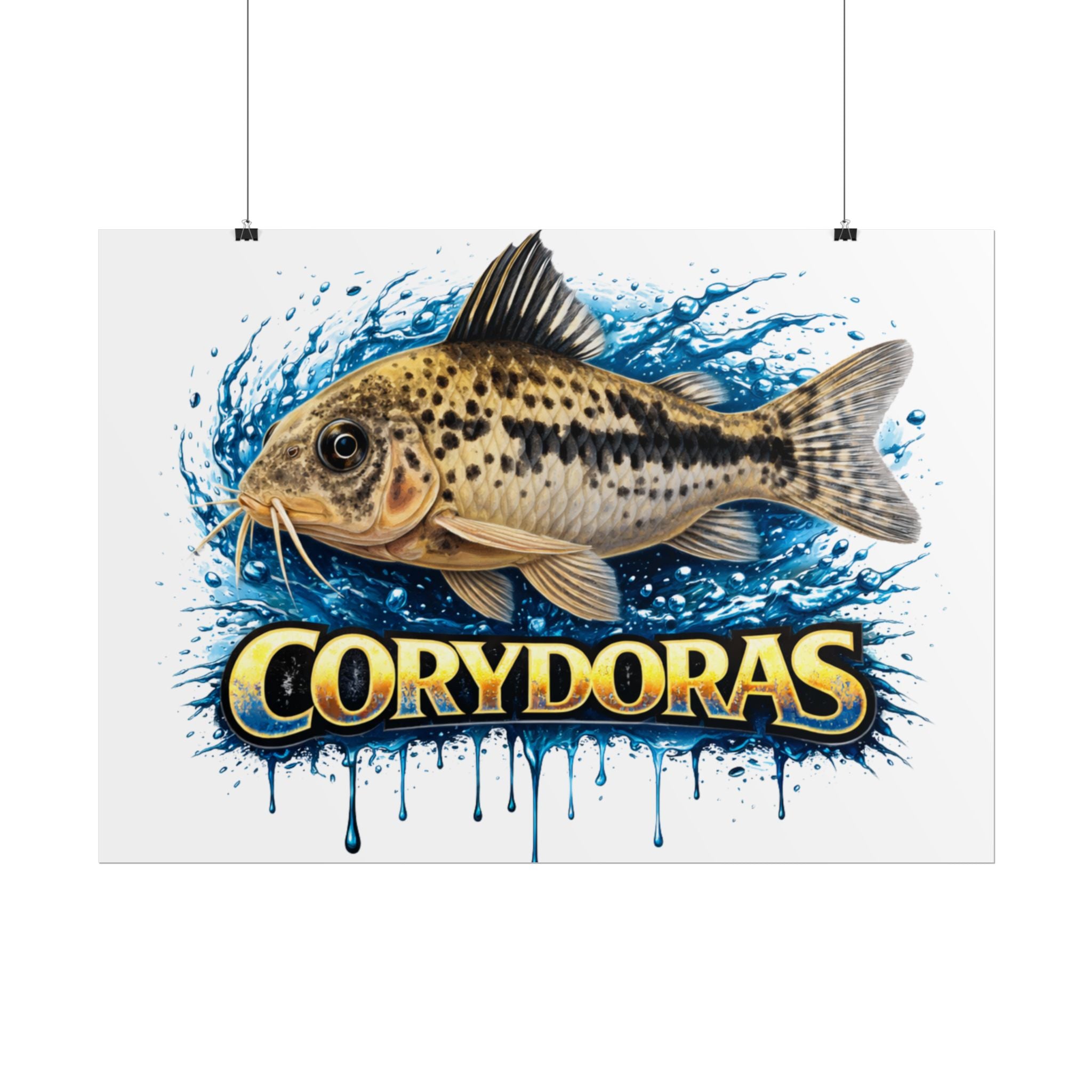 Corydoras Aquarium Fish Poster — Rolled Decorative Wall Art for Fishkeepers