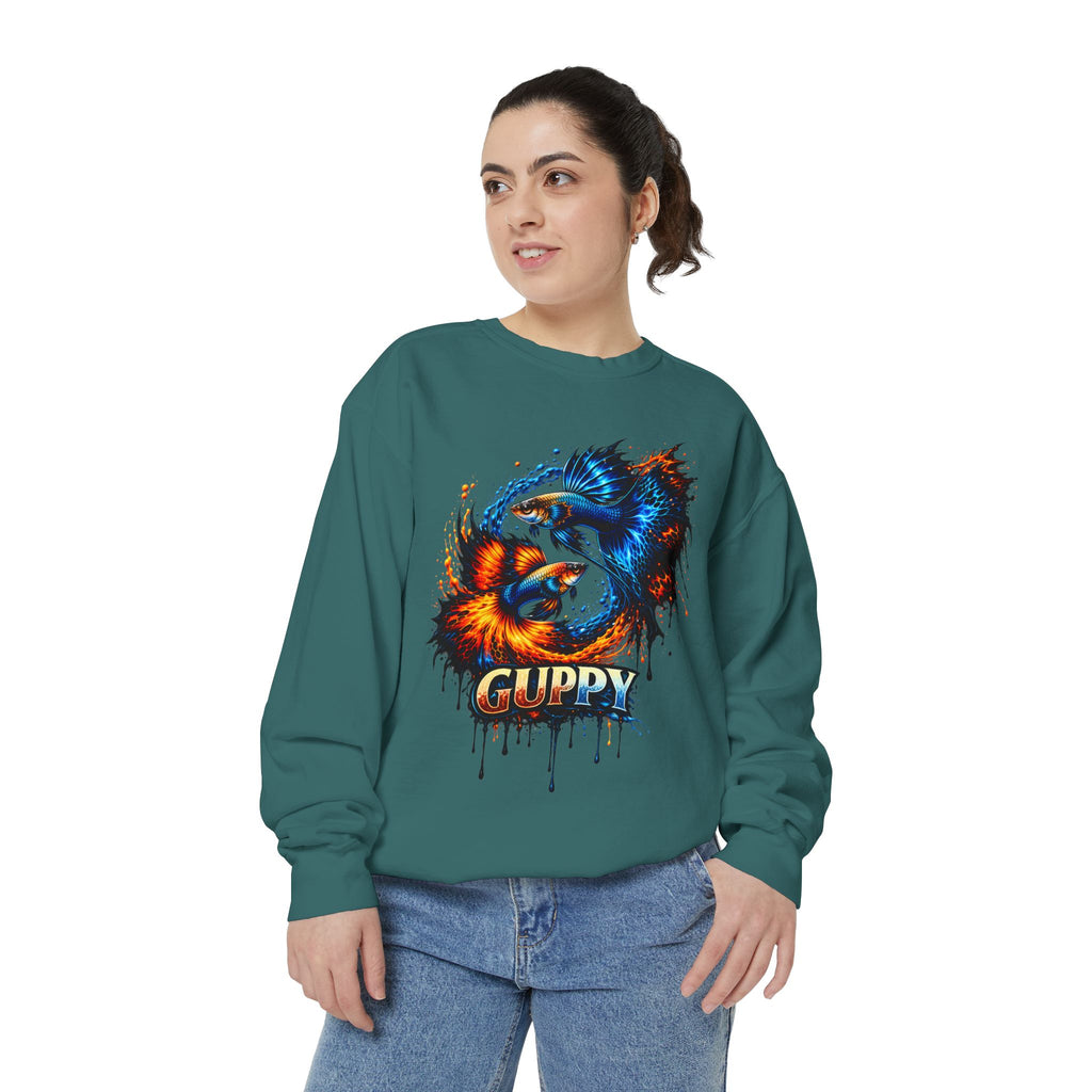 Fire & Ice Guppy – Premium "Neon Flare" Garment-Dyed Sweatshirt