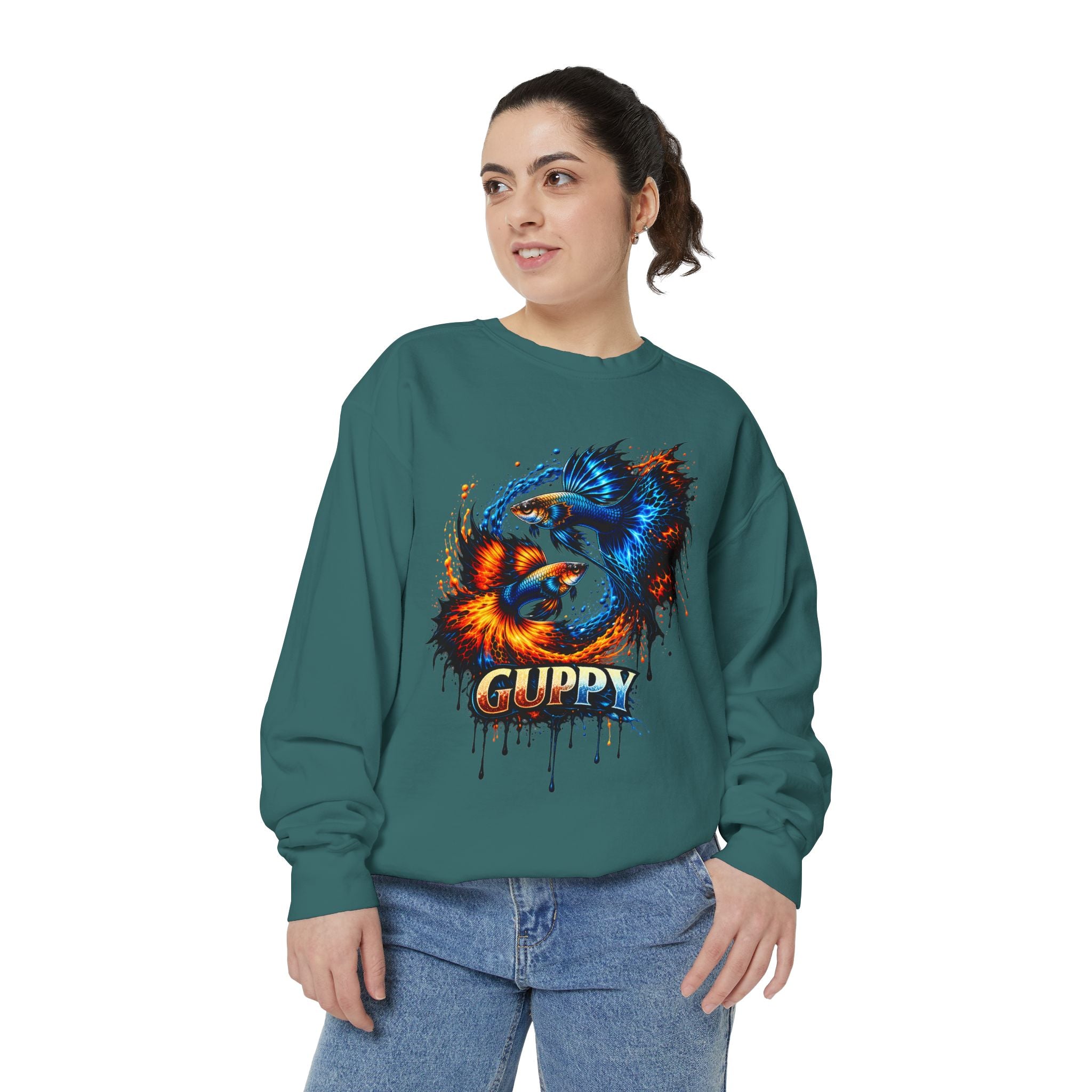 Fire & Ice Guppy – Premium "Neon Flare" Garment-Dyed Sweatshirt