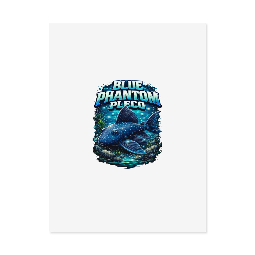 Blue Phantom Pleco L-128 – Premium Uncoated Matte Poster