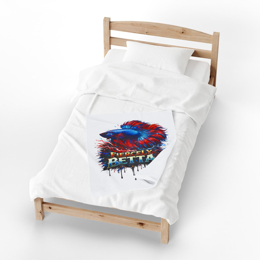 Fiercely Betta Plush Blanket — Vibrant Betta Fish Throw for Fish Lovers