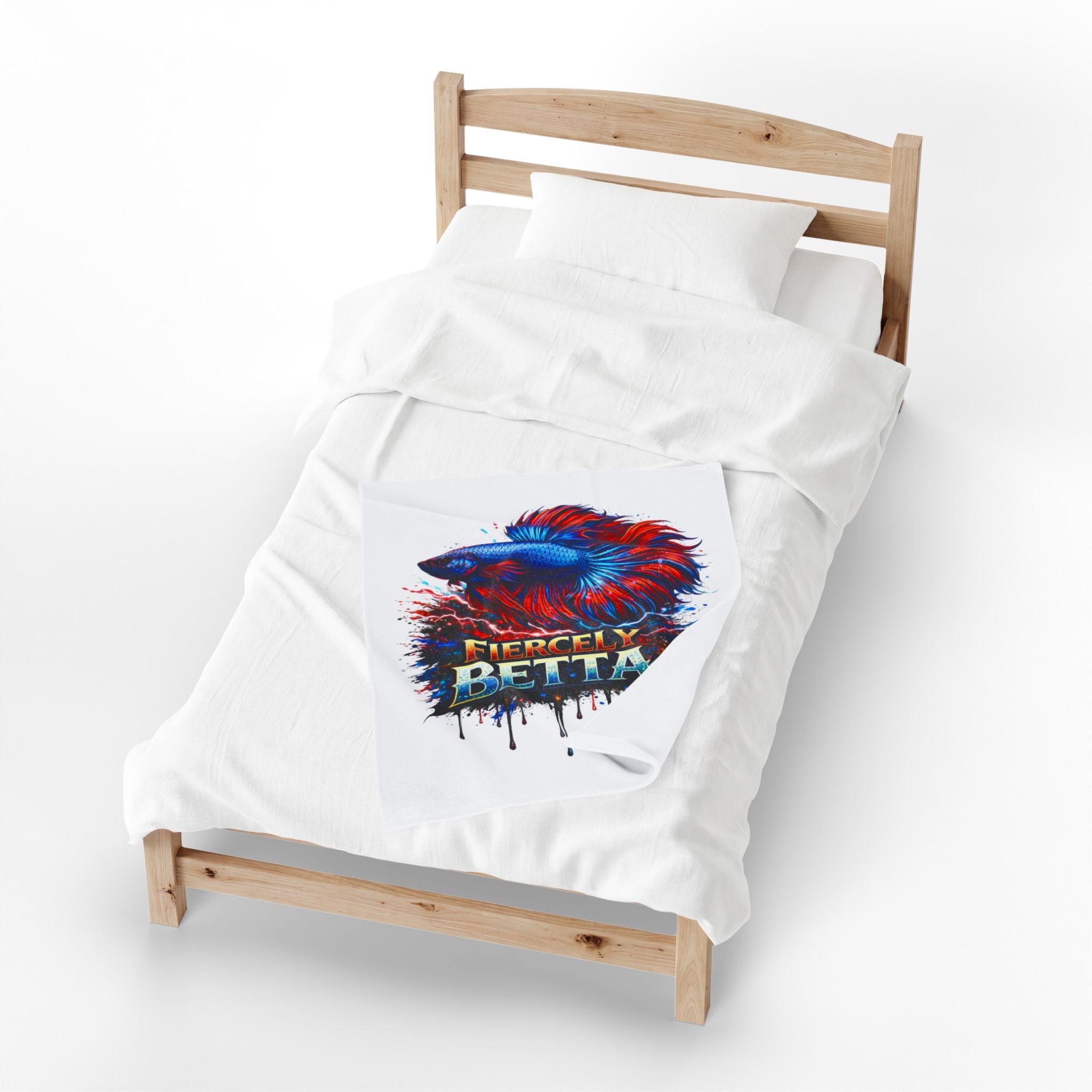 Fiercely Betta Plush Blanket — Vibrant Betta Fish Throw for Fish Lovers
