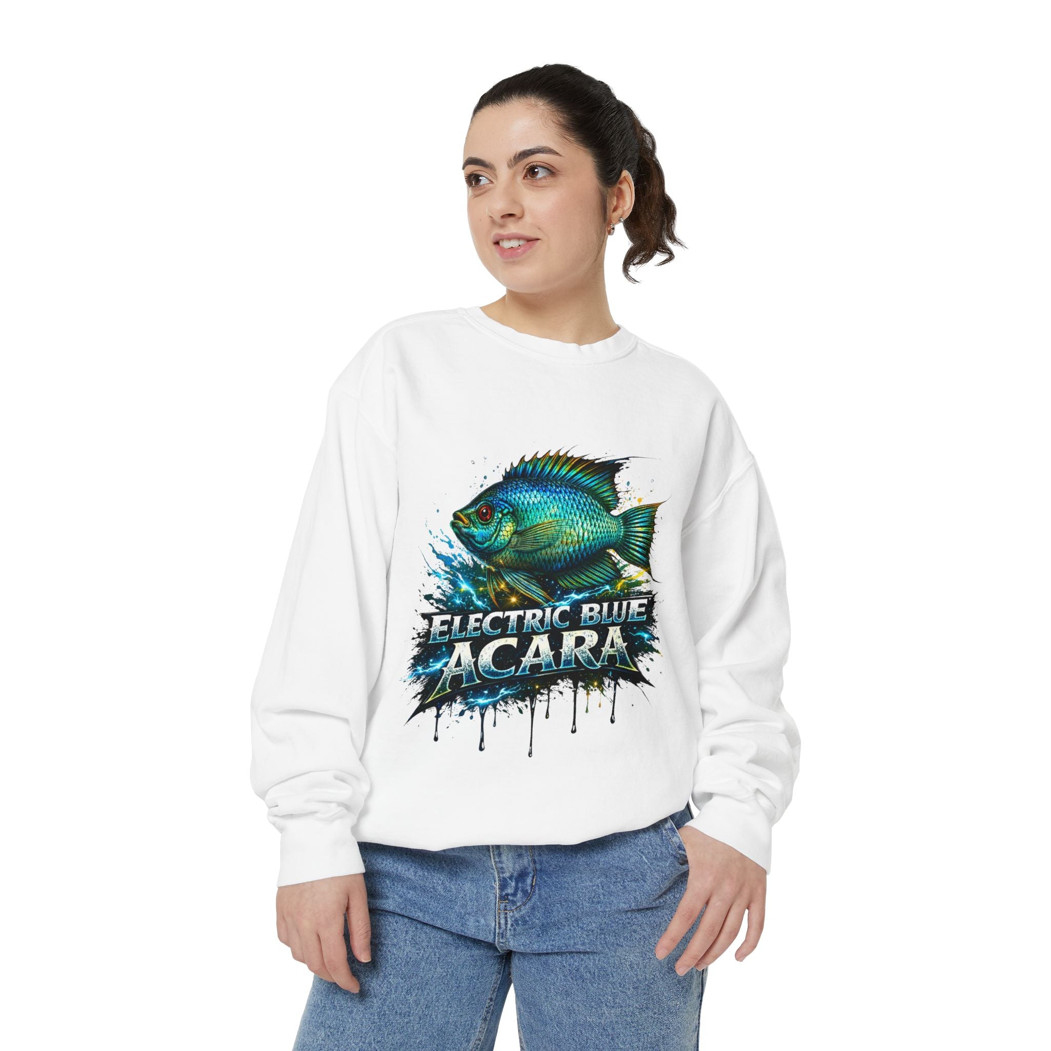 Electric Blue Acara – Garment-Dyed Premium Sweatshirt