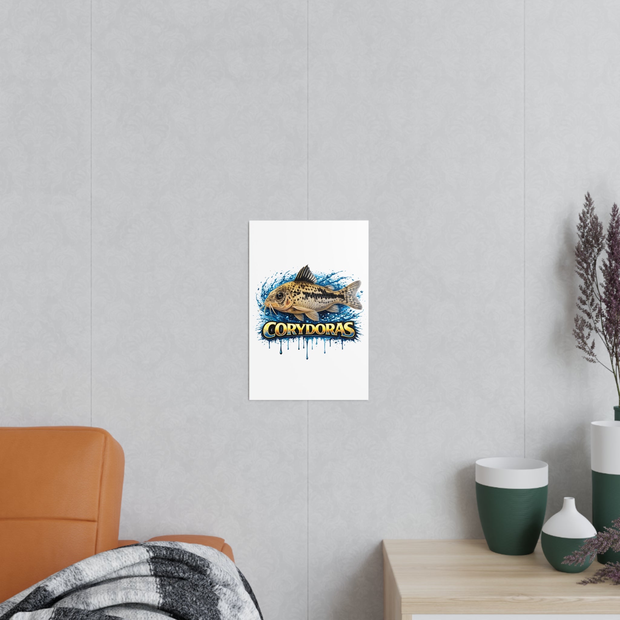 Peppered Cory Photopaper Poster — Colorful Aquarium Catfish Art Print
