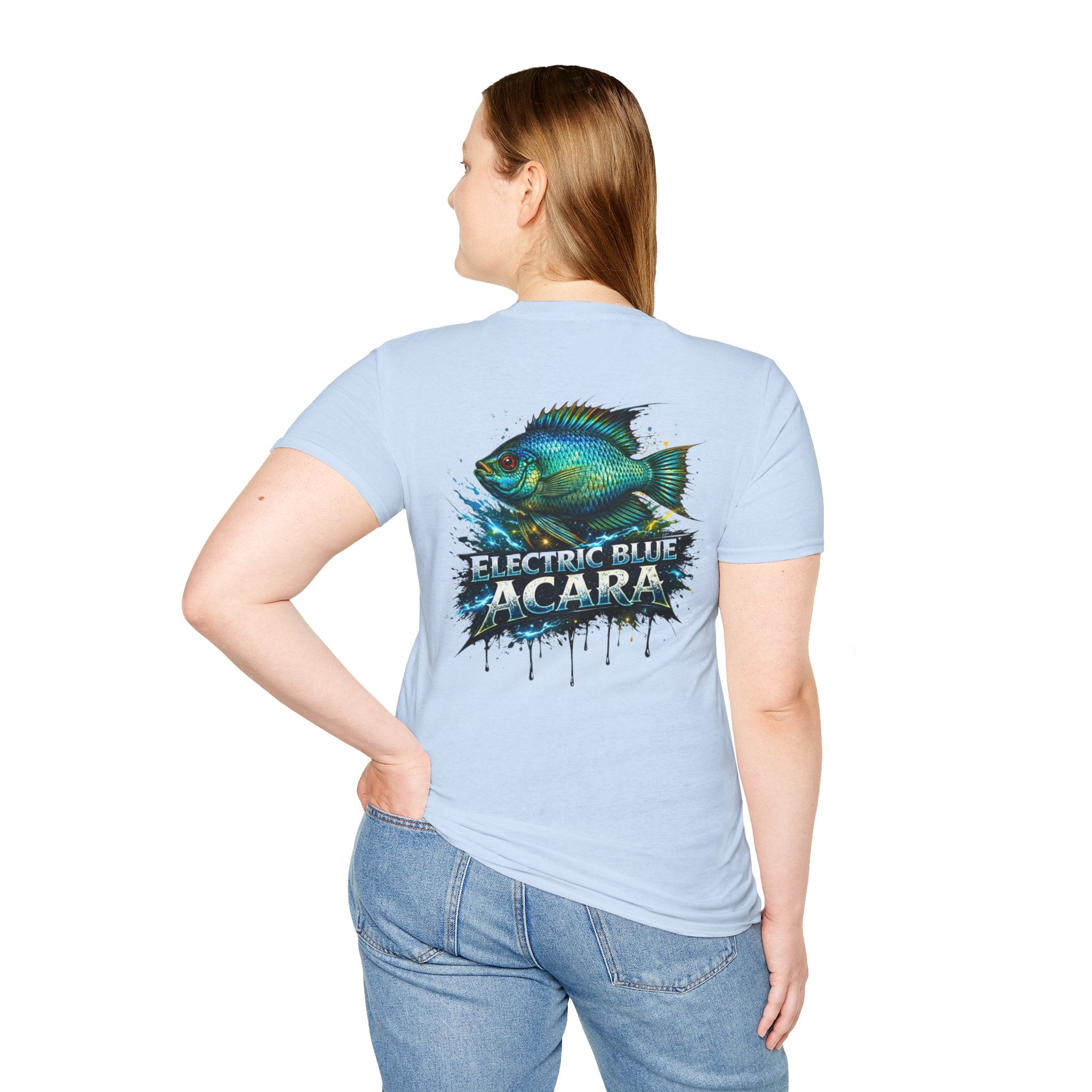 Electric Blue Acara Fish T-Shirt — Vibrant Angler Graphic Tee