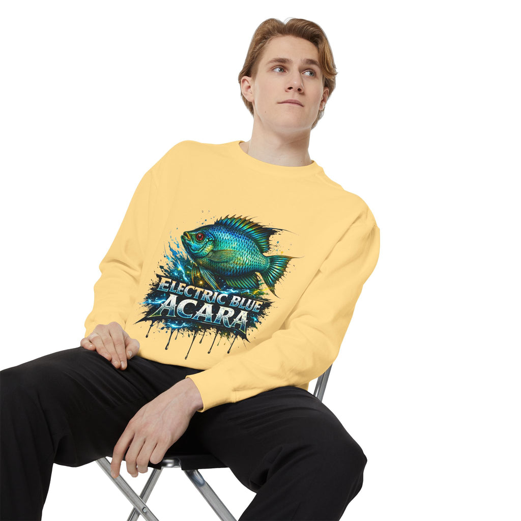 Electric Blue Acara – Garment-Dyed Premium Sweatshirt