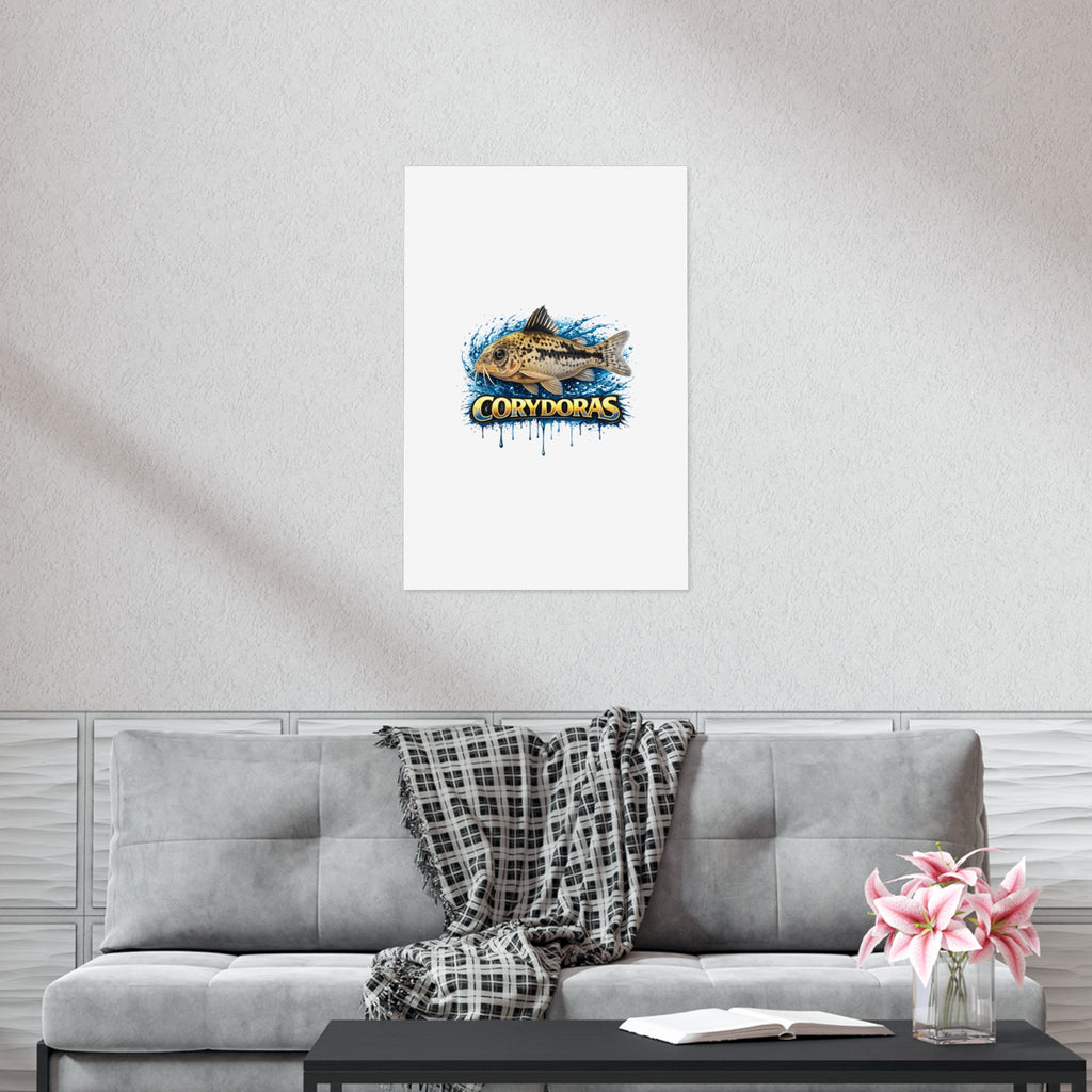 Corydoras Fish Poster — Freshwater Aquarium Art Print