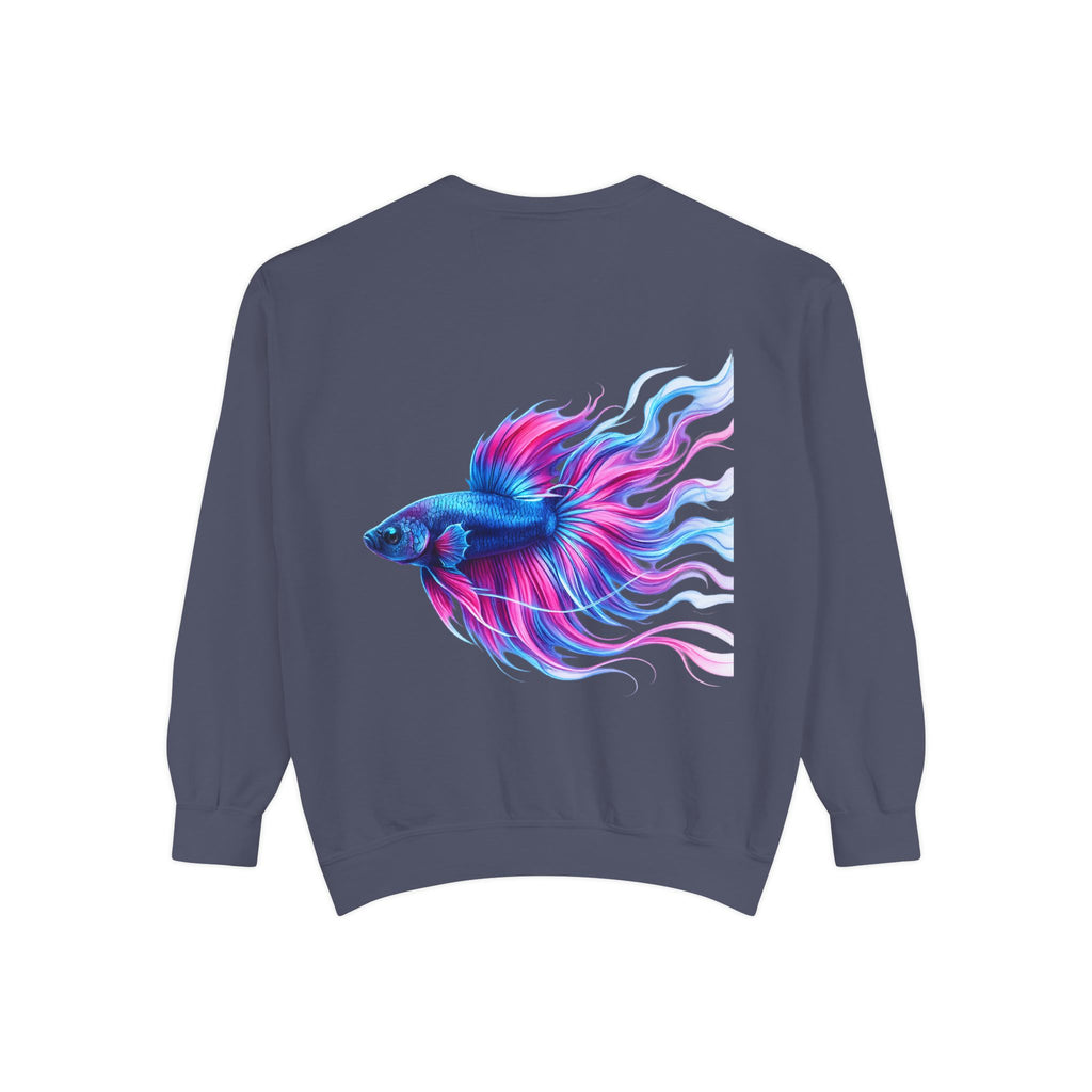 Betta Bliss Sweatshirt — Colorful Betta Fish Graphic Crewneck