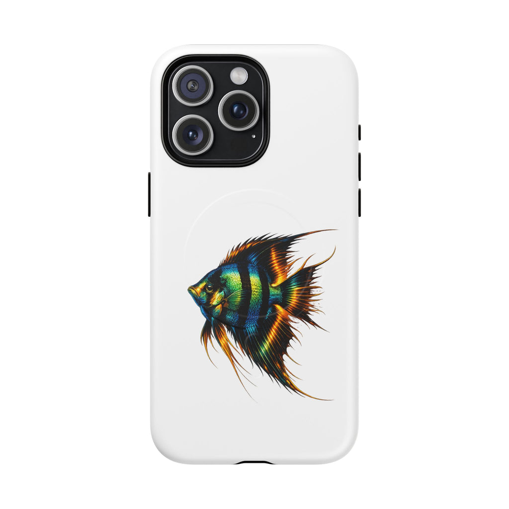 Angelfish Art Tough Magnetic Phone Case — Colorful Aquarium Fish iPhone Cover
