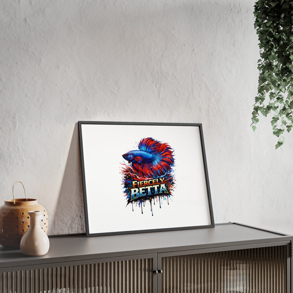 Fiercely Betta Framed Poster — Colorful Betta Fish Wall Art