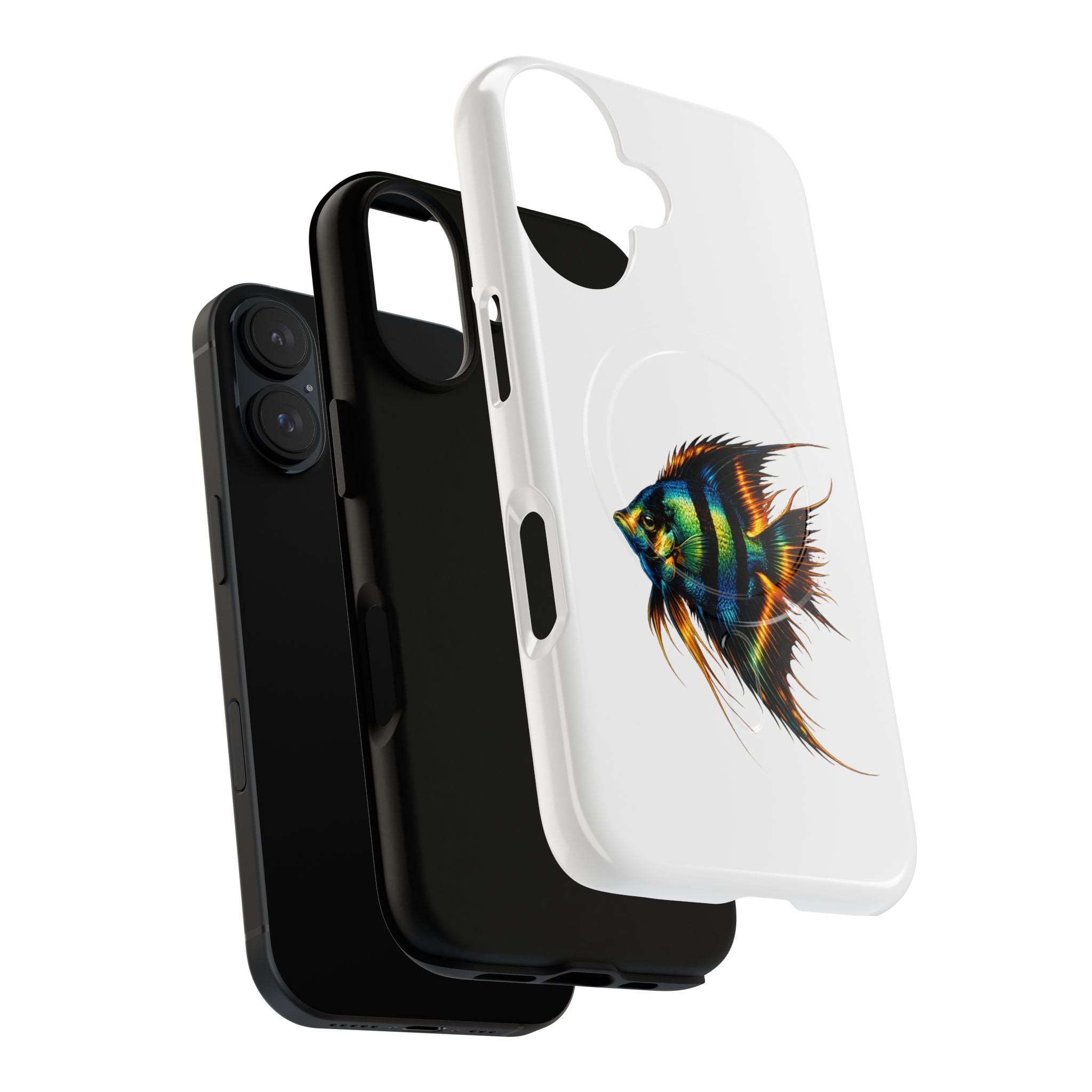 Angelfish Art Tough Magnetic Phone Case — Colorful Aquarium Fish iPhone Cover