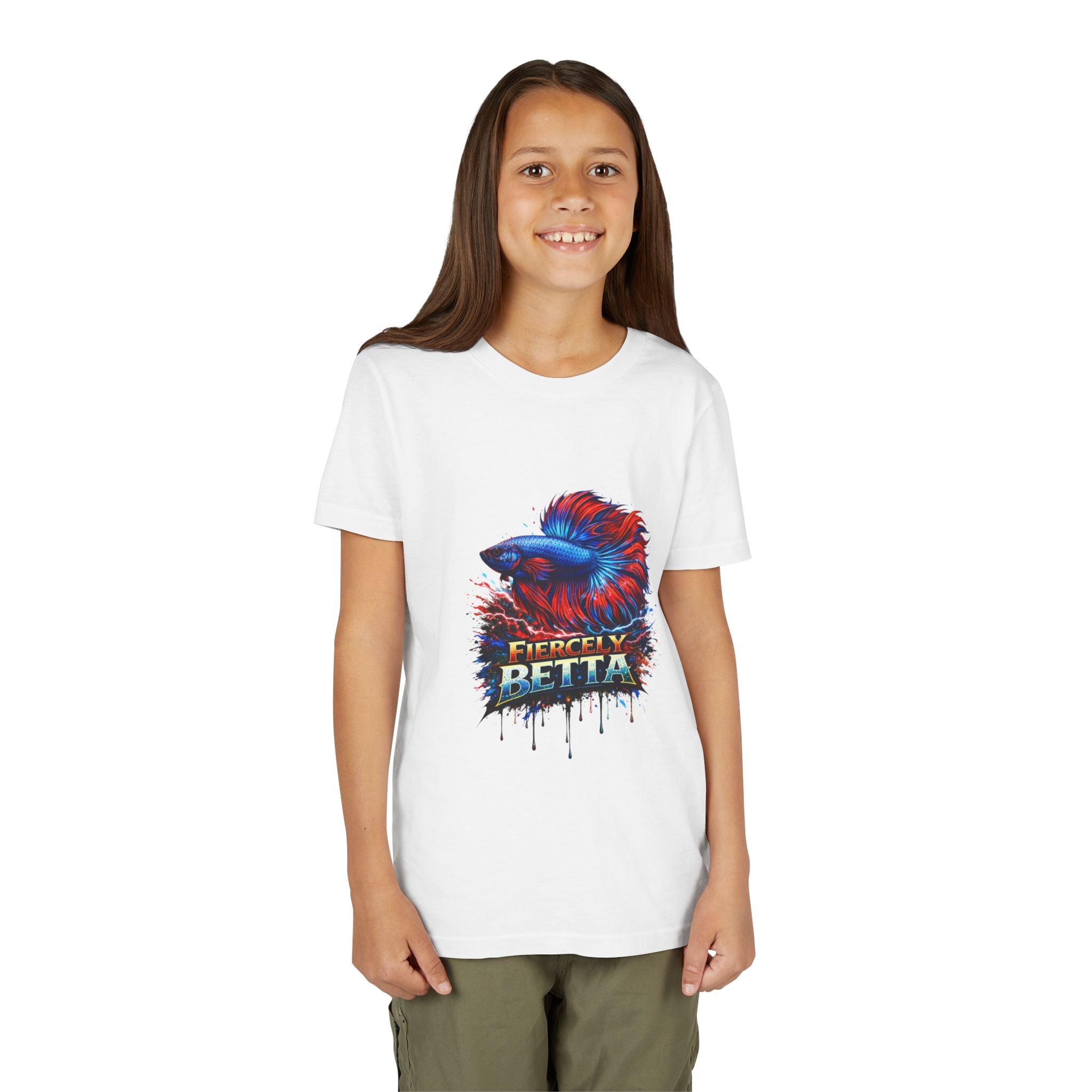 Fiercely Betta Youth Tee - Colorful Betta Fish Graphic Shirt
