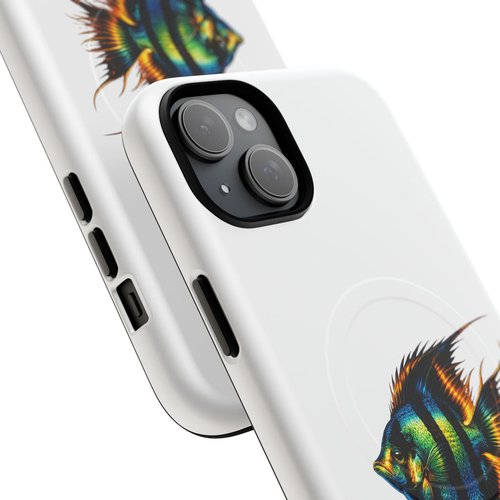 Angelfish Art Tough Magnetic Phone Case — Colorful Aquarium Fish iPhone Cover