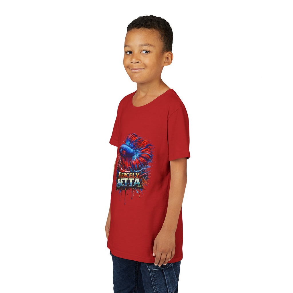 Fiercely Betta Youth Tee - Colorful Betta Fish Graphic Shirt