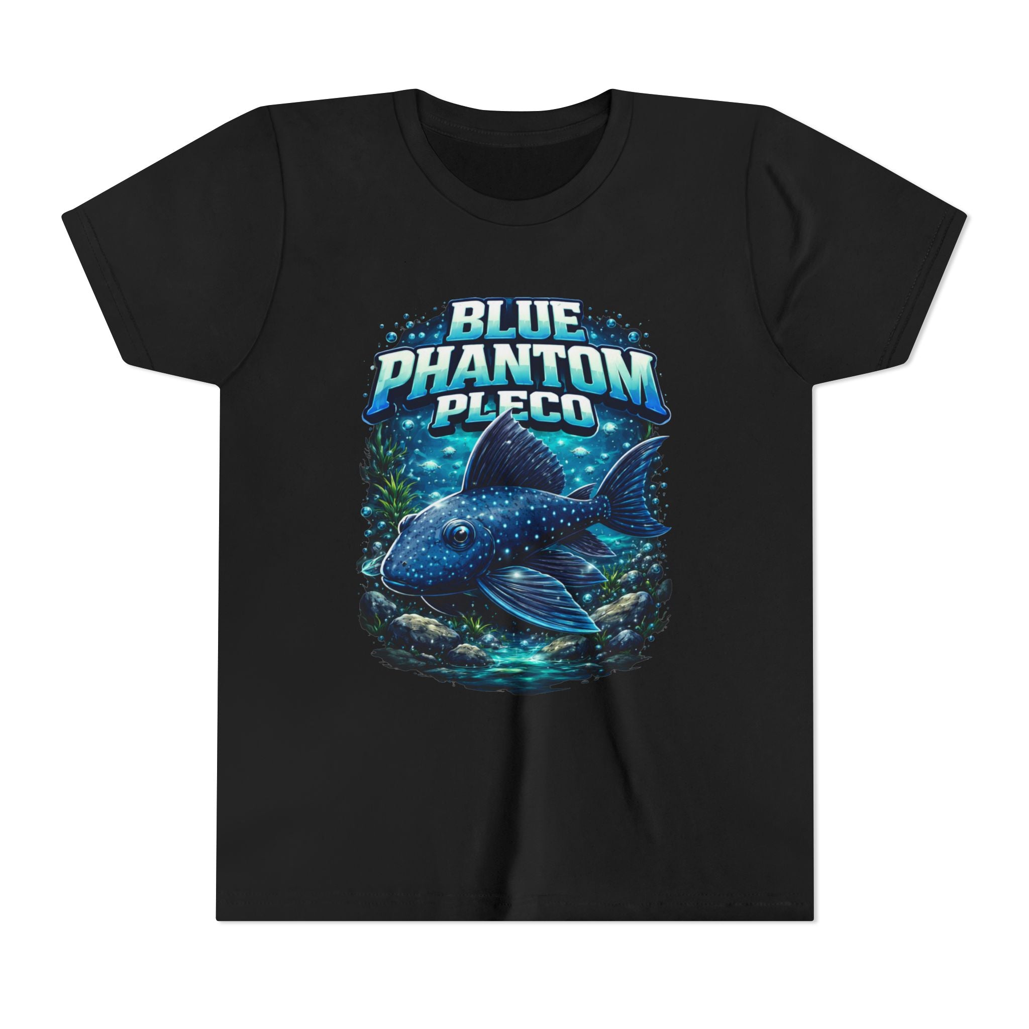Blue Phantom Pleco Youth Tee – Kids Fish Aquarium T-Shirt