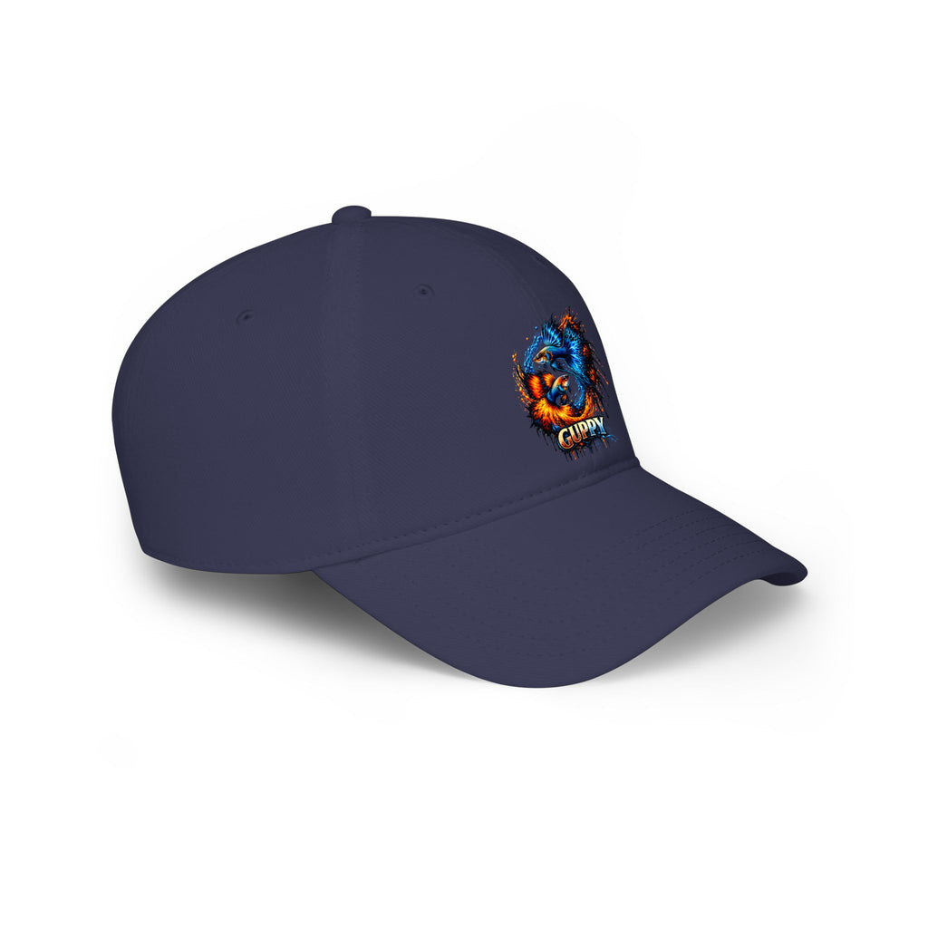 Low Profile Cap — Colorful Grunge Fish 'Guppy' Embroidered Hat