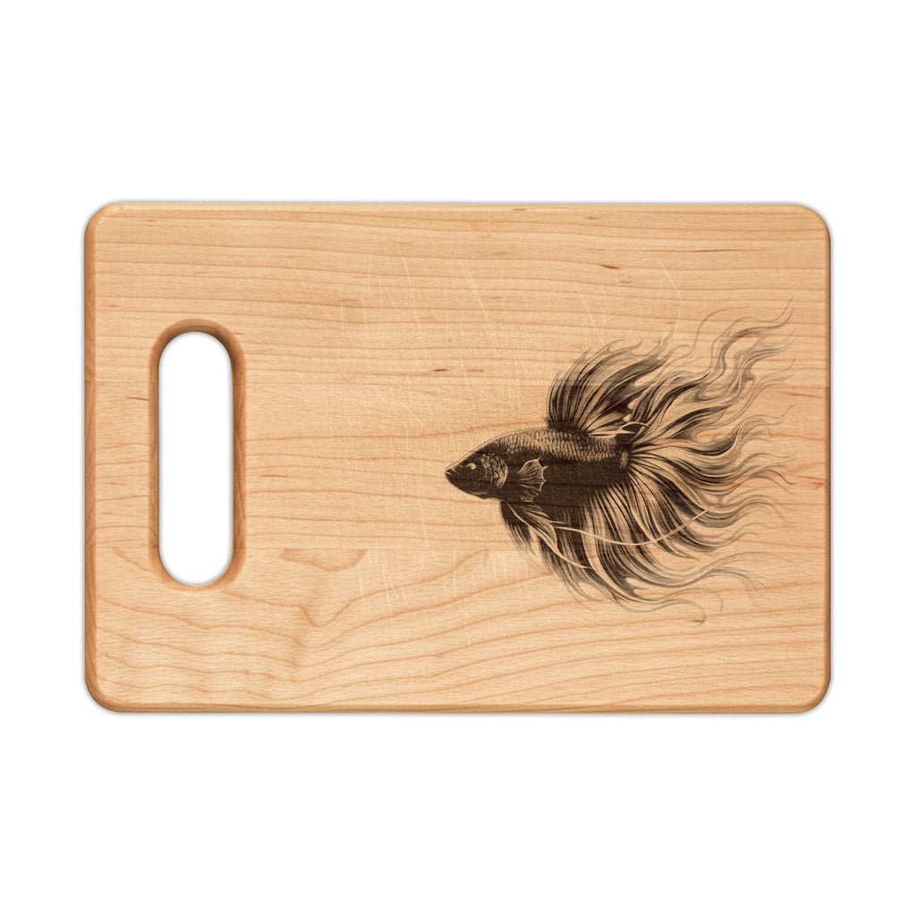 Engraved Betta Fish Wooden Cutting Board – Decorative Kitchen Serving & Prep Board