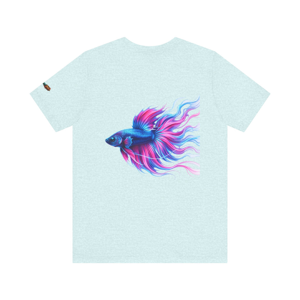 Betta Fish Graphic Tee — Vibrant Blue & Pink Aquatic Art T‑Shirt