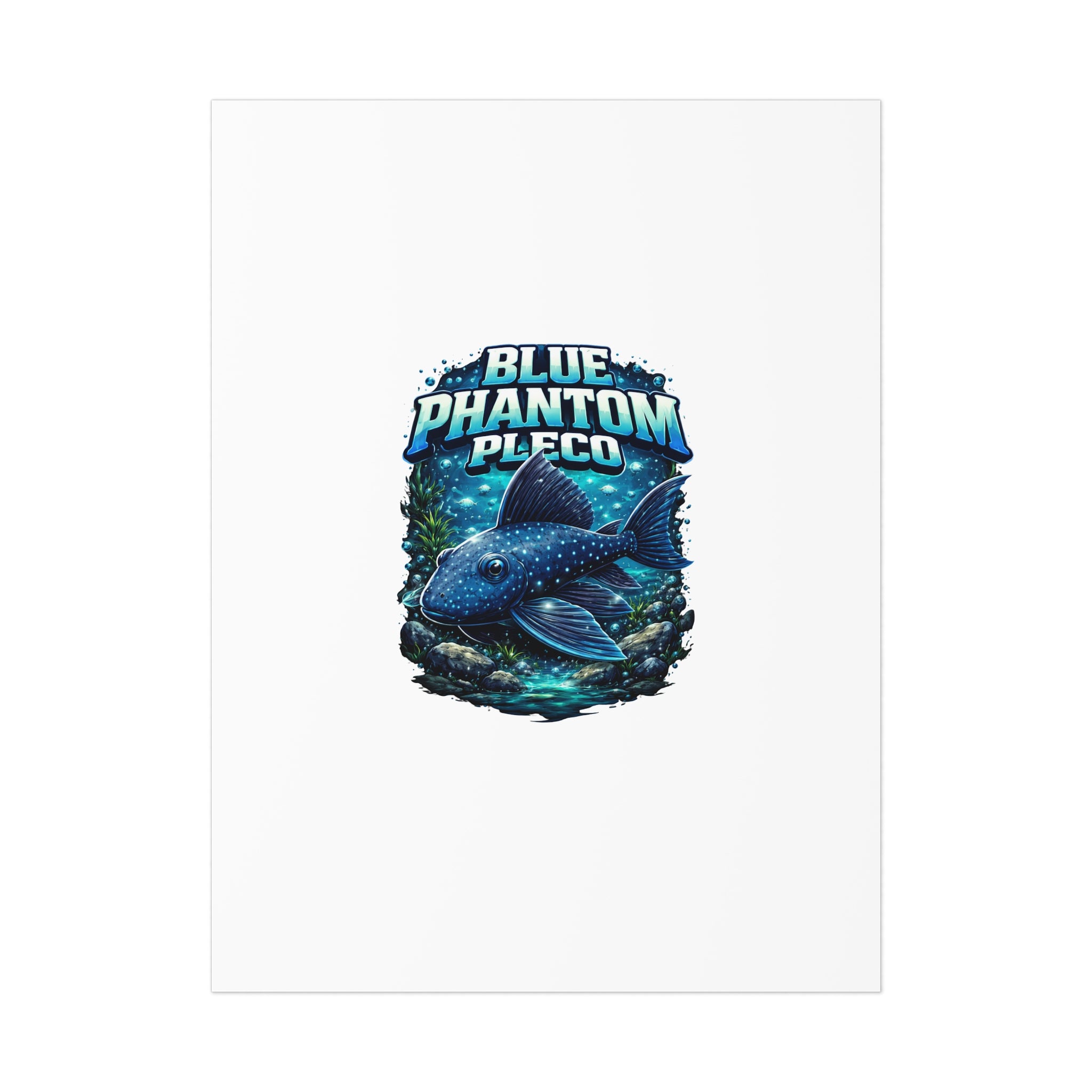 Blue Phantom Pleco L-128 – Premium Uncoated Matte Poster