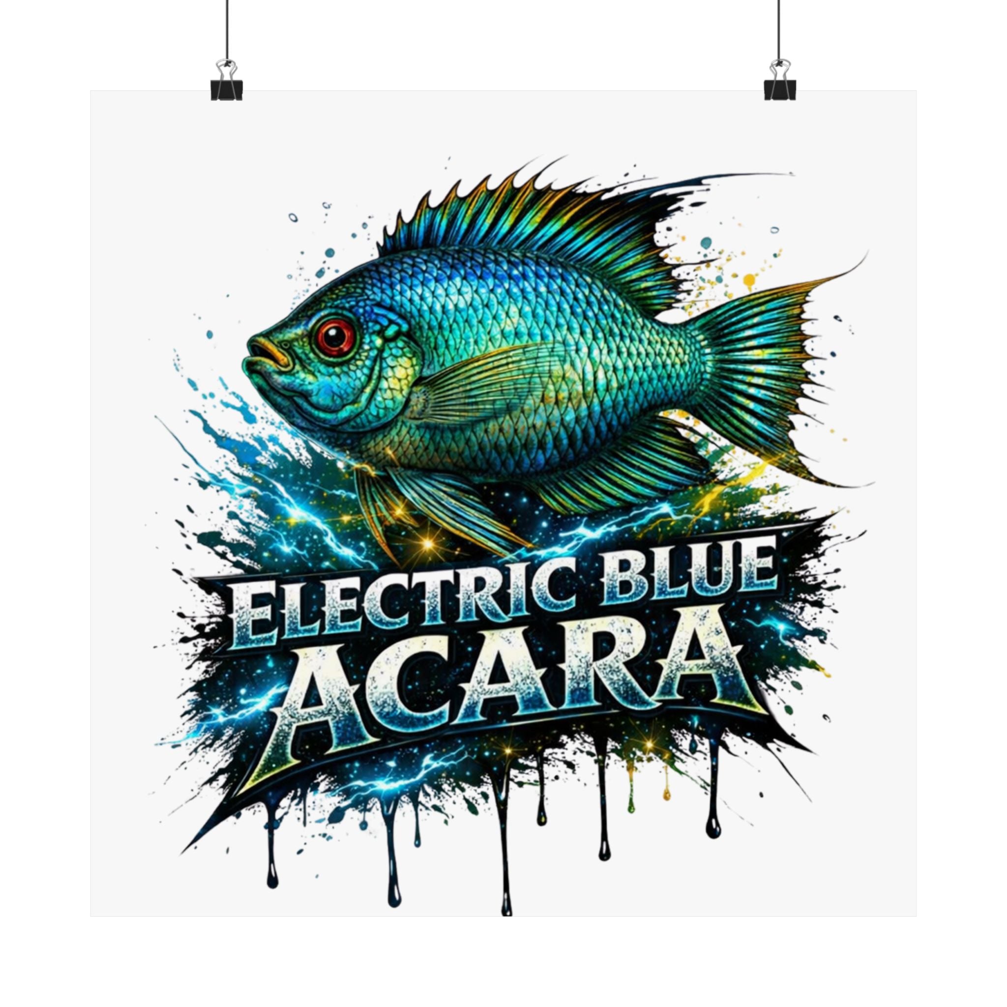 Electric Blue Acara – Matte Vertical Poster