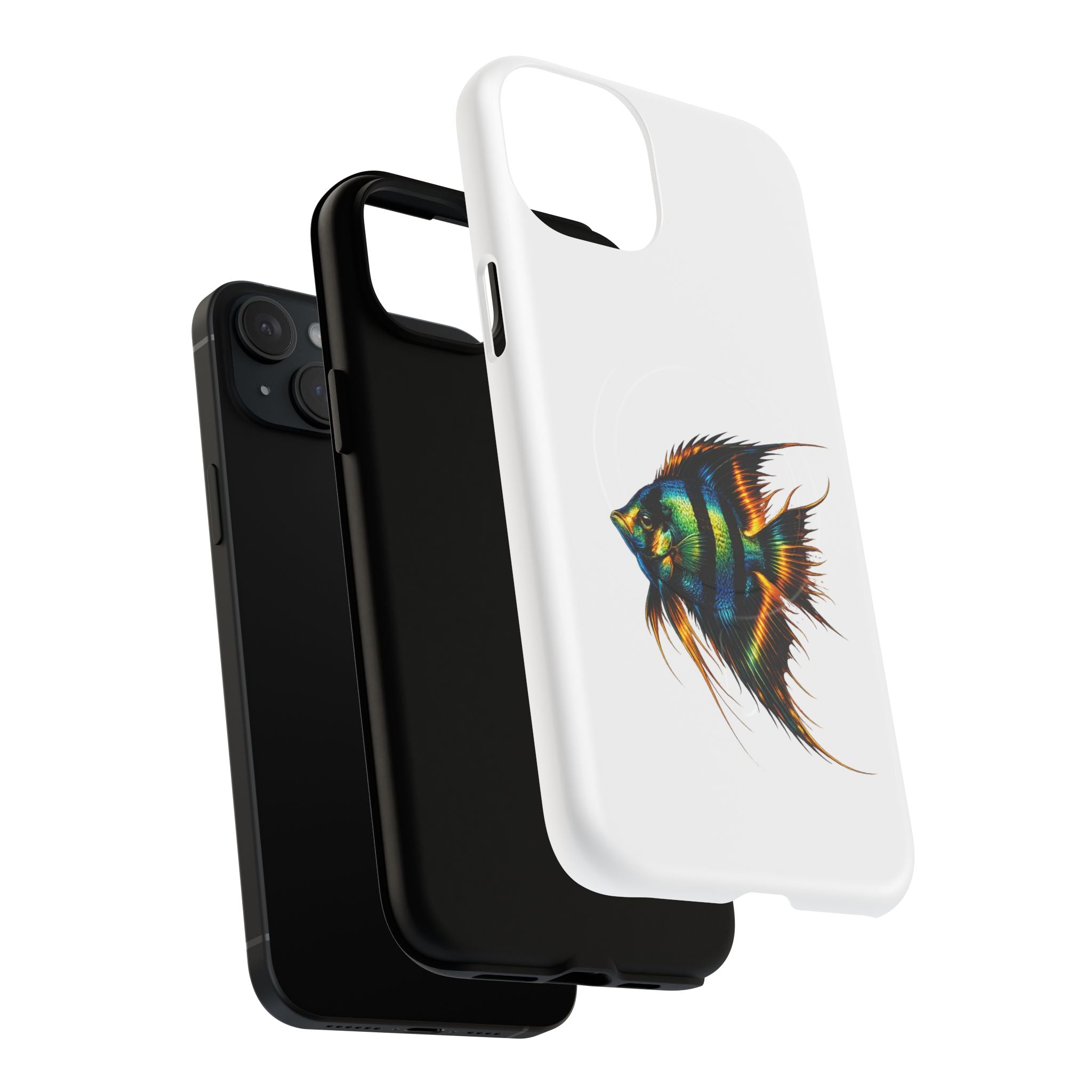 Angelfish Art Tough Magnetic Phone Case — Colorful Aquarium Fish iPhone Cover