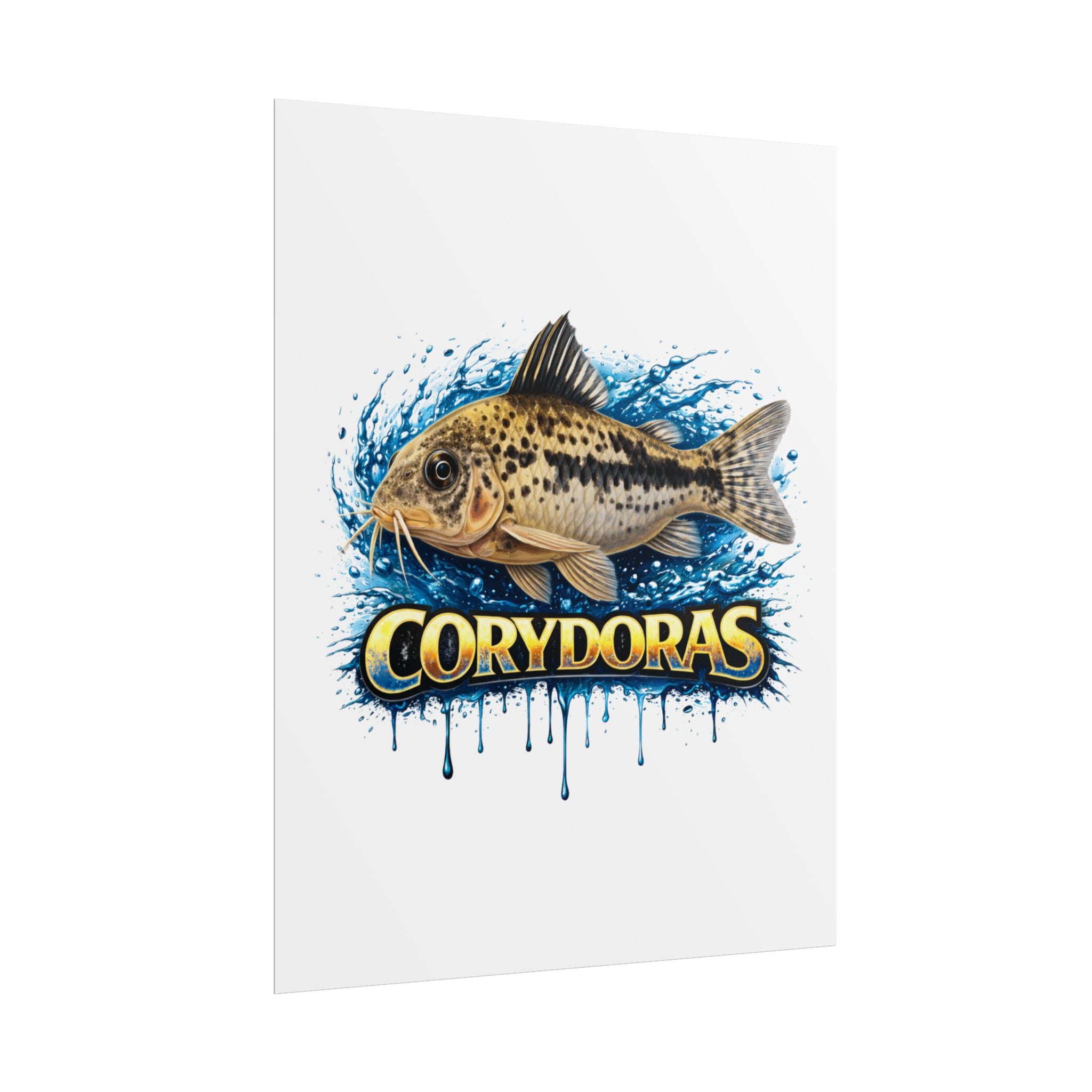 Corydoras Aquarium Fish Poster — Rolled Decorative Wall Art for Fishkeepers