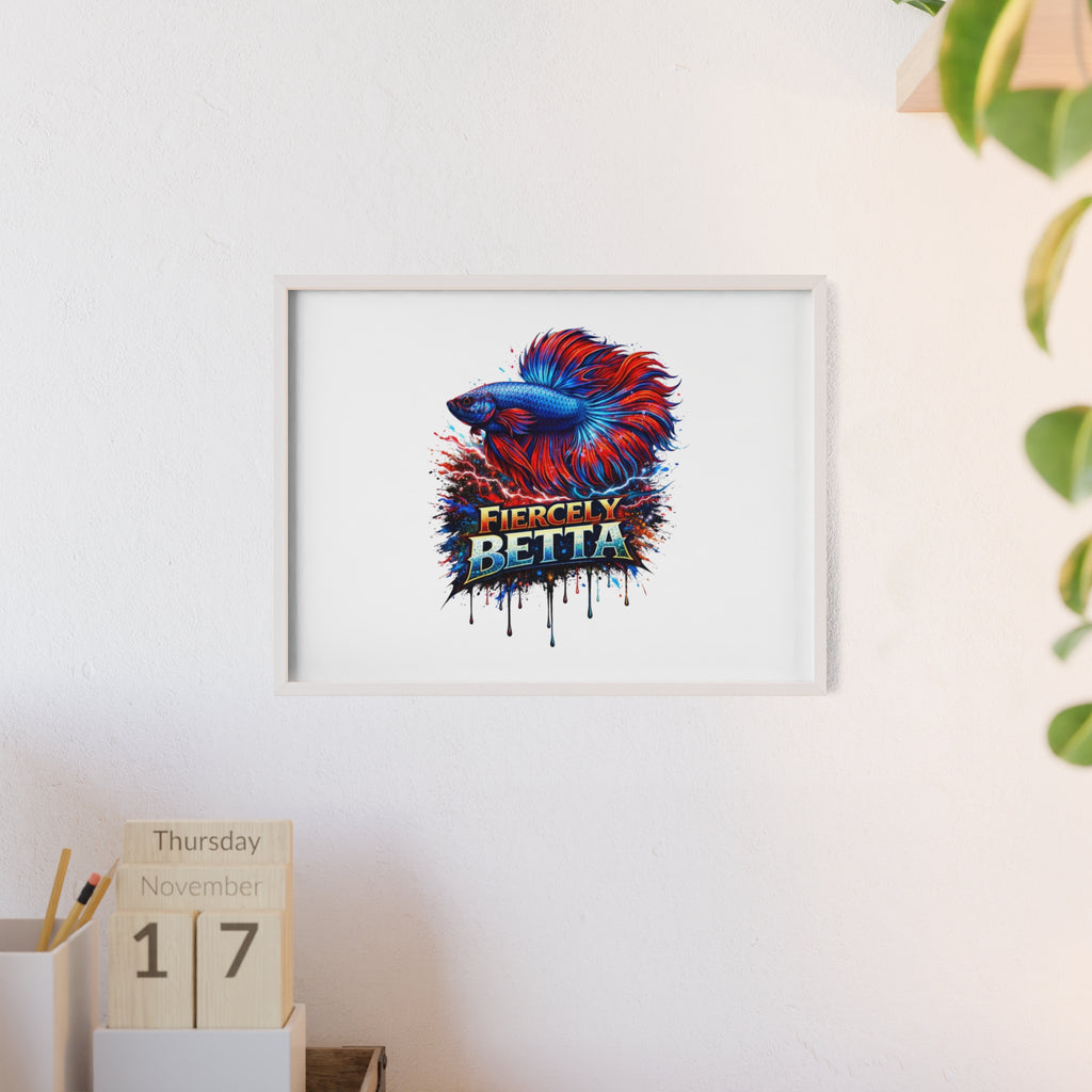 Fiercely Betta Framed Poster — Colorful Betta Fish Wall Art
