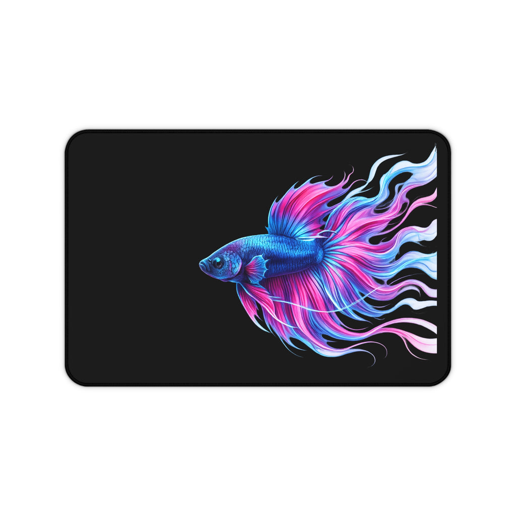 Betta Fish Desk Mat — Neon Aquatic Mouse Pad for Gamers & Home Offices