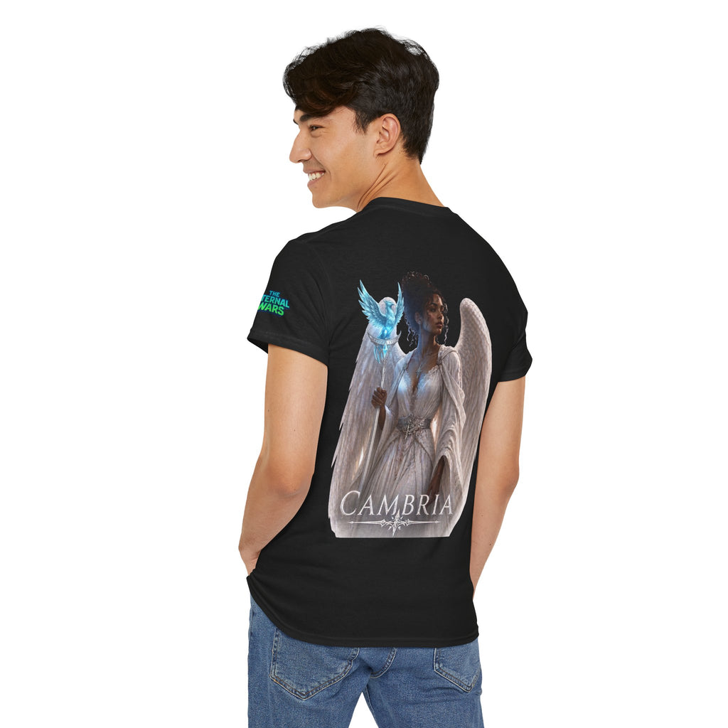 The Eternal Wars Graphic Tee – "Cambria" Winged Warrior Shirt
