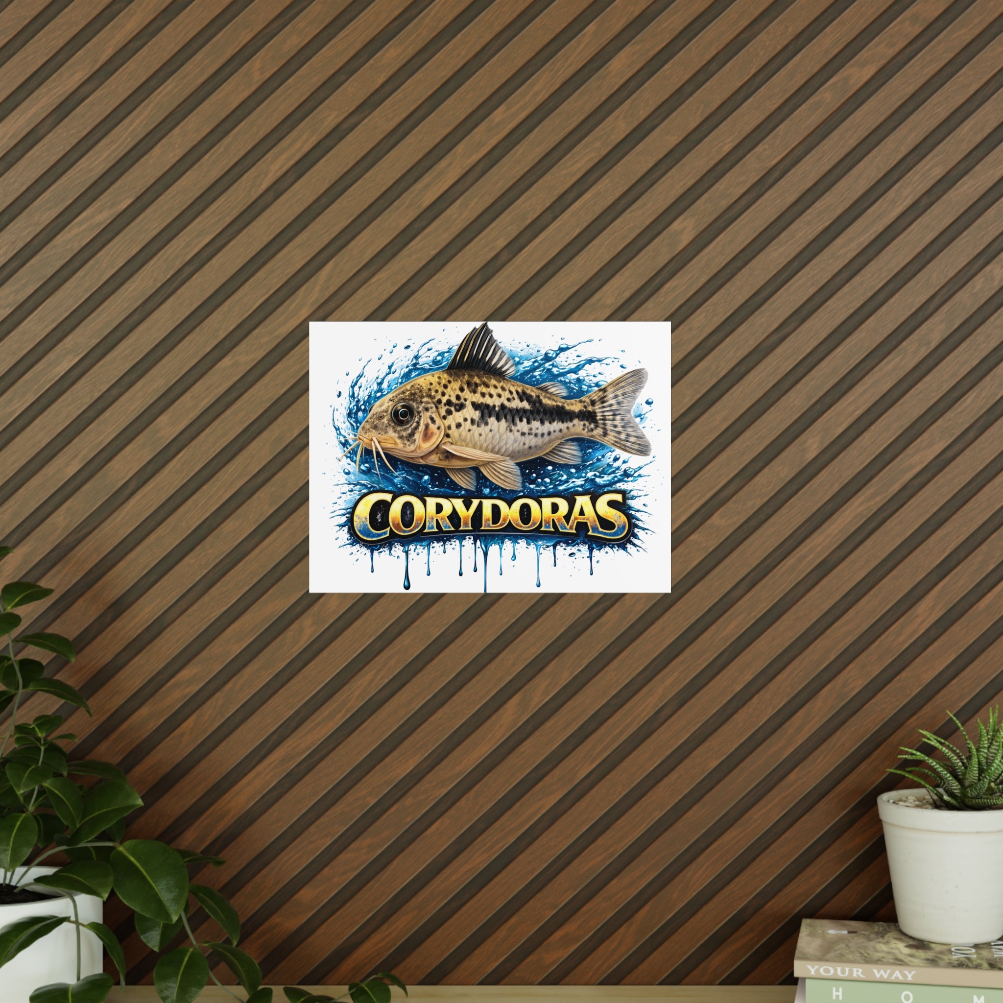 Peppered Cory Photopaper Poster — Colorful Aquarium Catfish Art Print