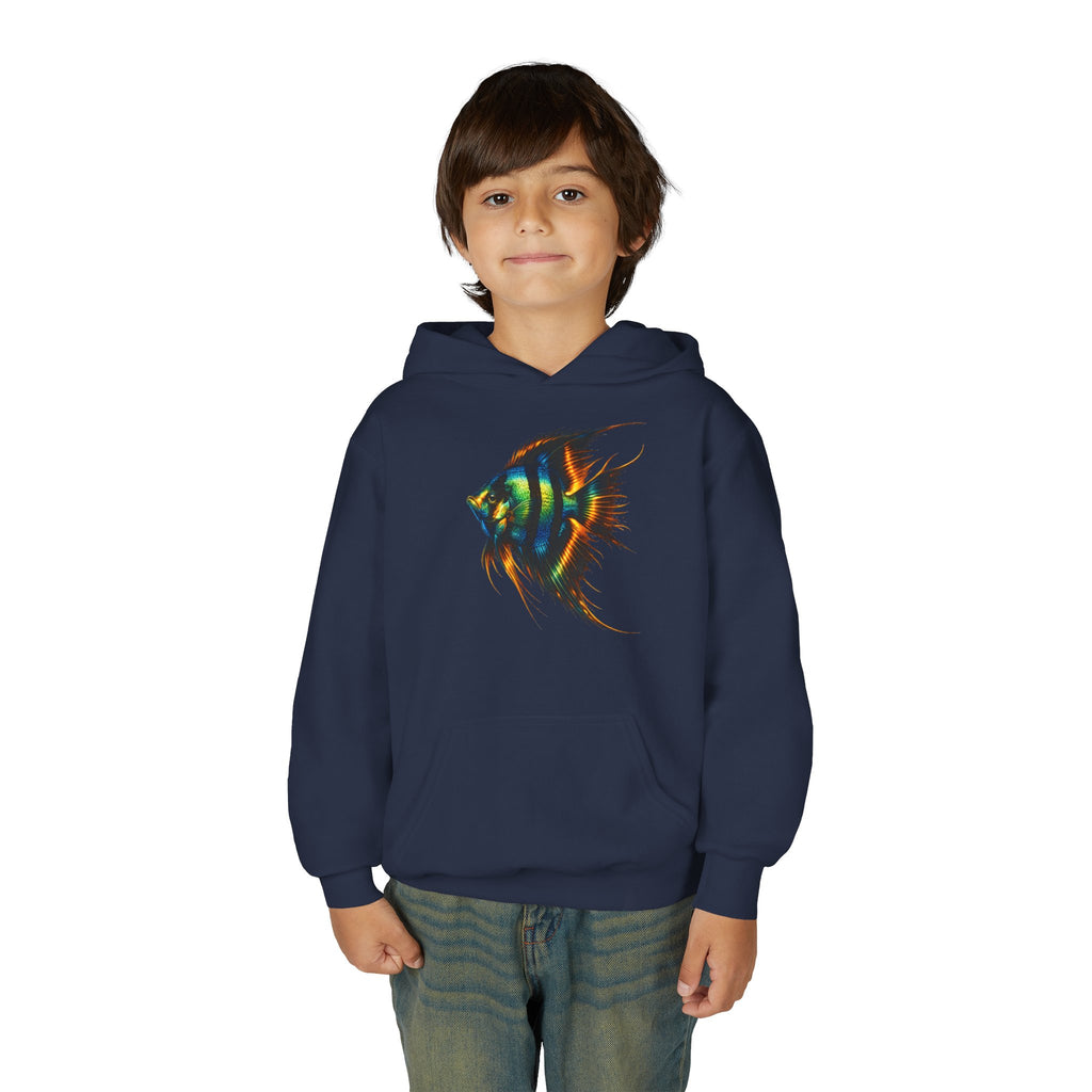 Youth Angelfish Hoodie - Colorful Aquarium Fish Graphic Sweatshirt