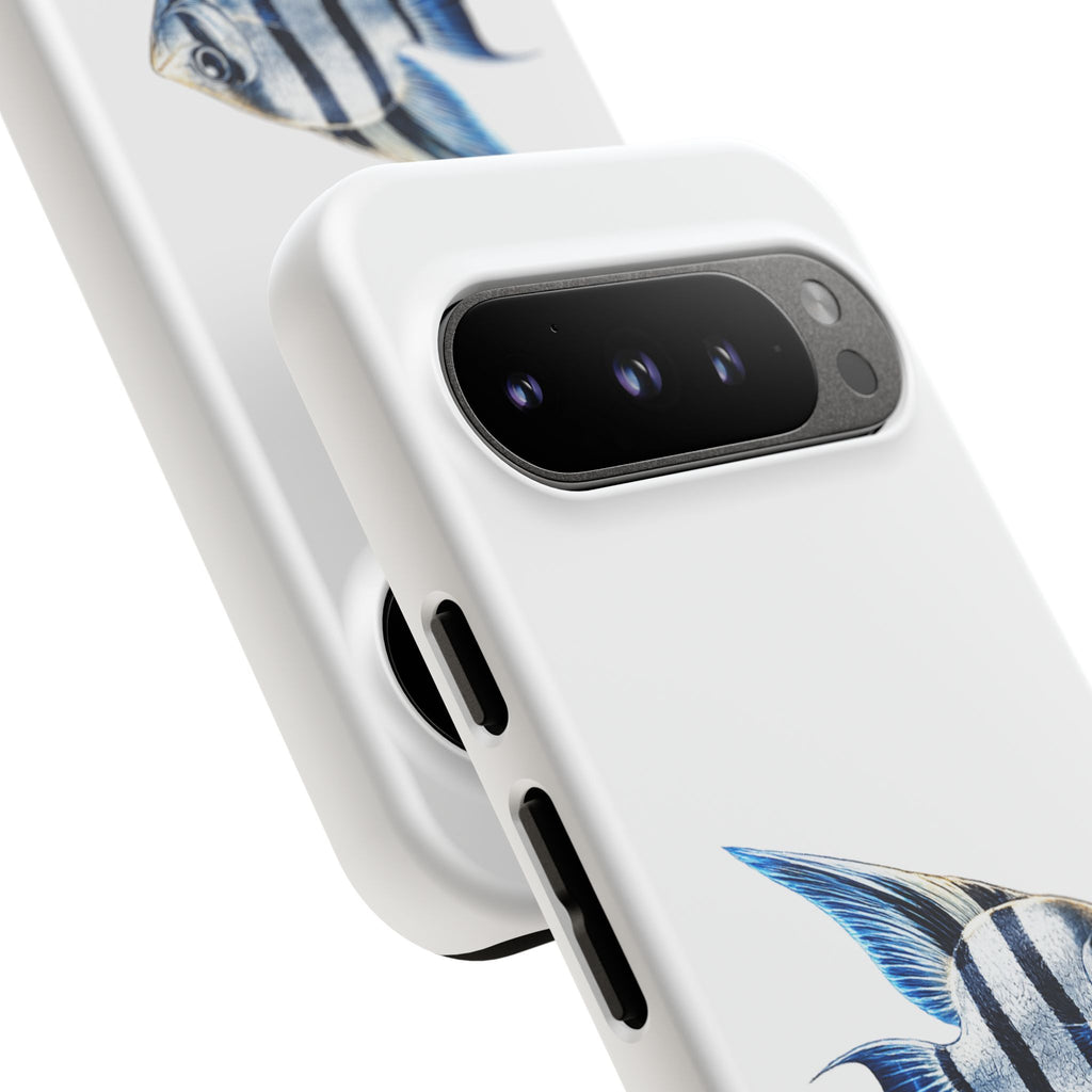 Angelfish Tough Phone Case – Durable Protective Case with Blue Tropical Fish Design