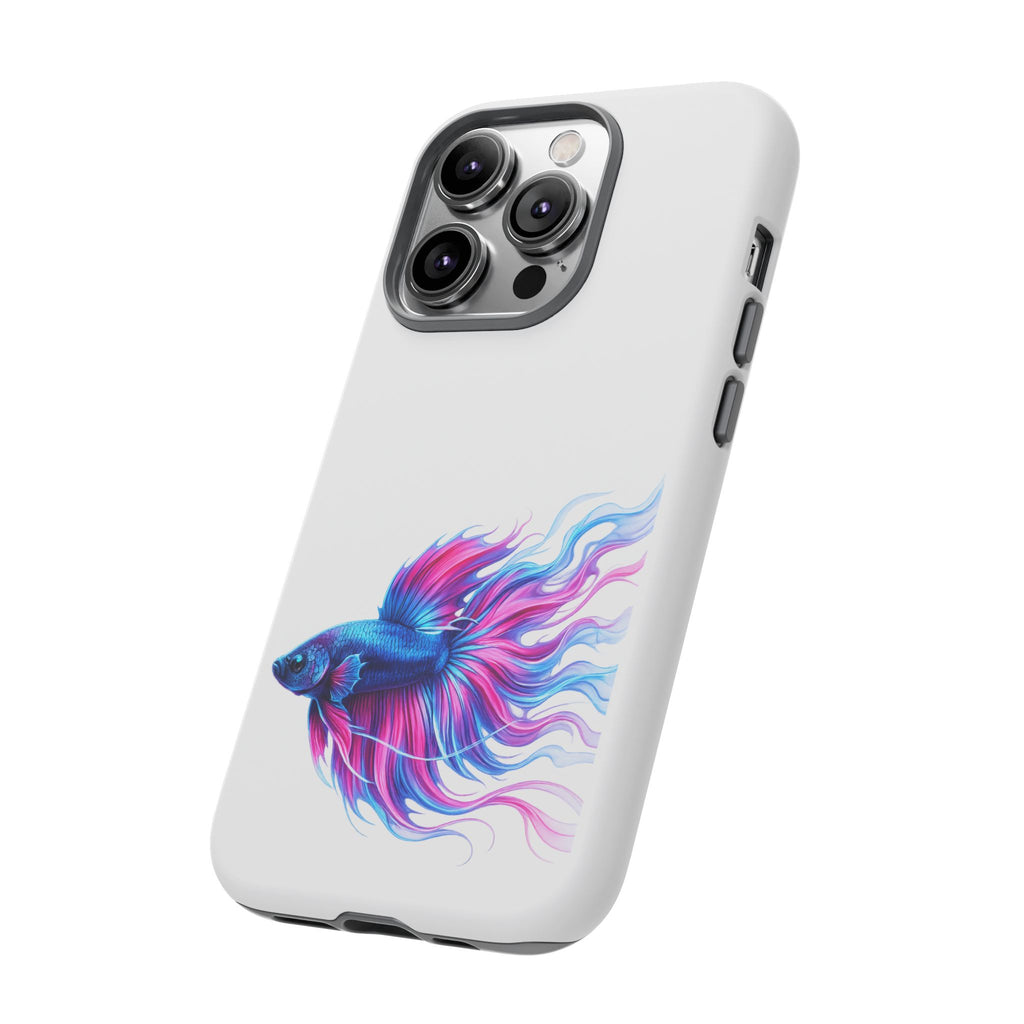 Betta Fish Tough Phone Case — Colorful Watercolor Fish Protective Cover