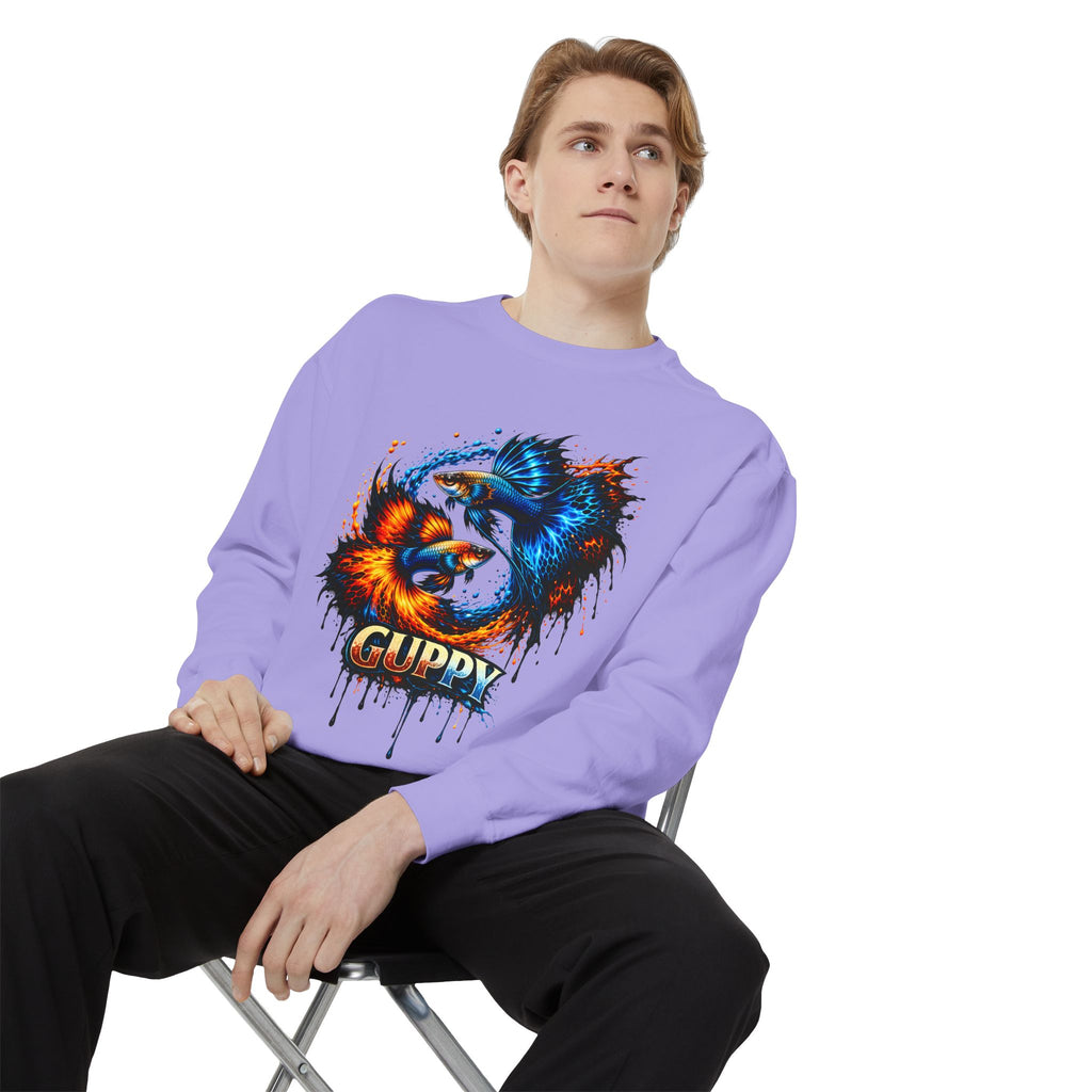 Fire & Ice Guppy – Premium "Neon Flare" Garment-Dyed Sweatshirt