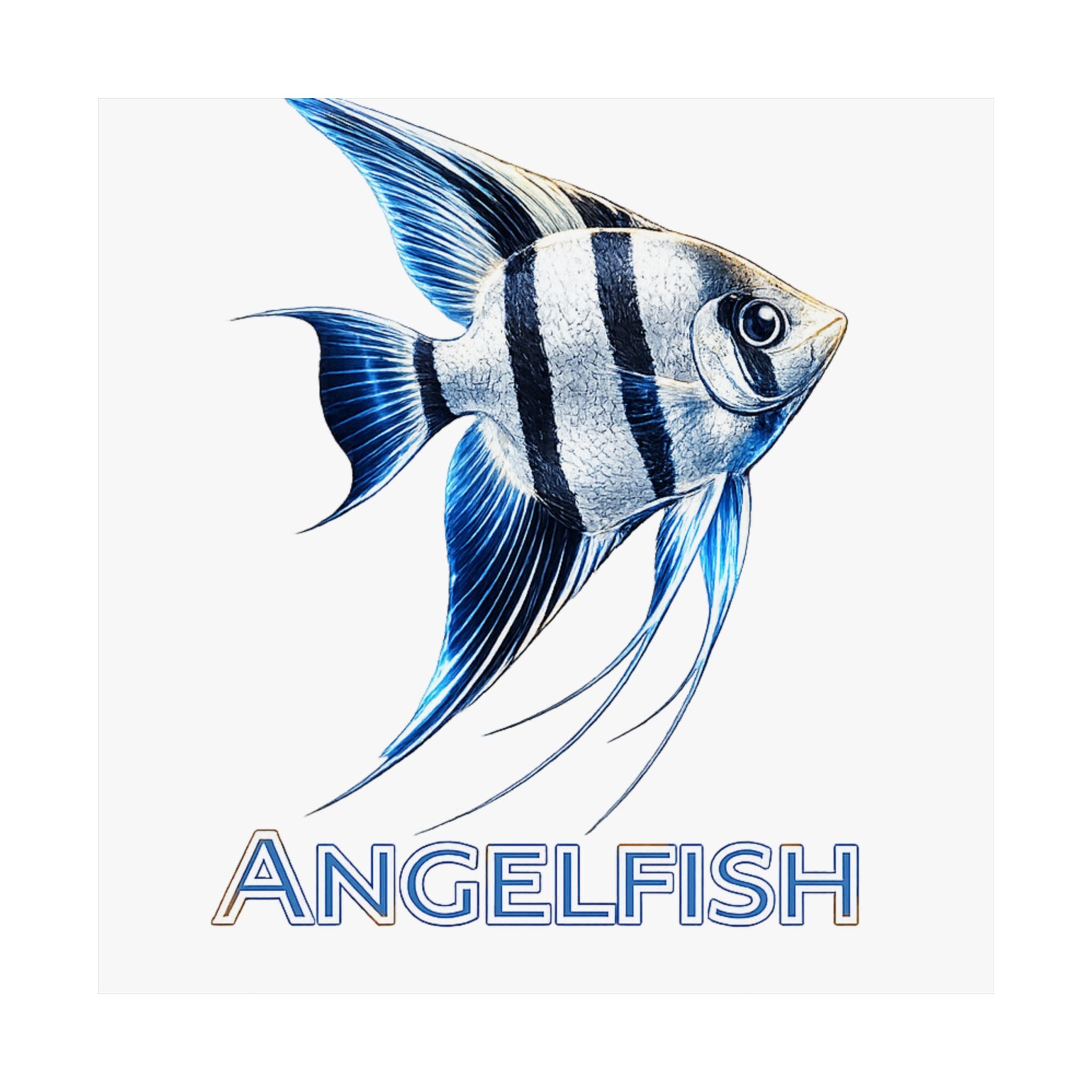 Angelfish Wall Poster — Matte Vertical Marine Fish Art Print