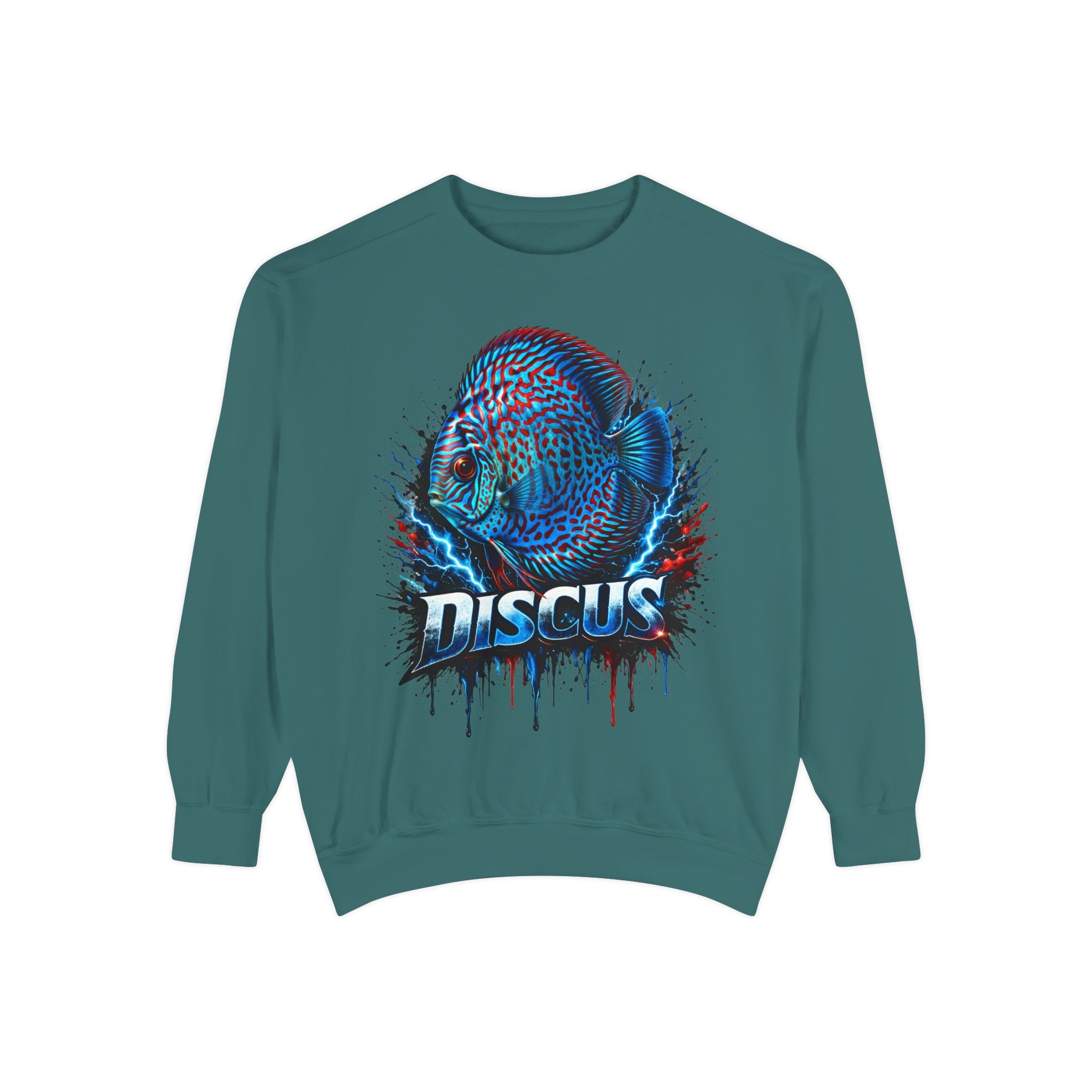 Discus Fish Graphic Sweatshirt — Vibrant Aquarium Lover Crewneck