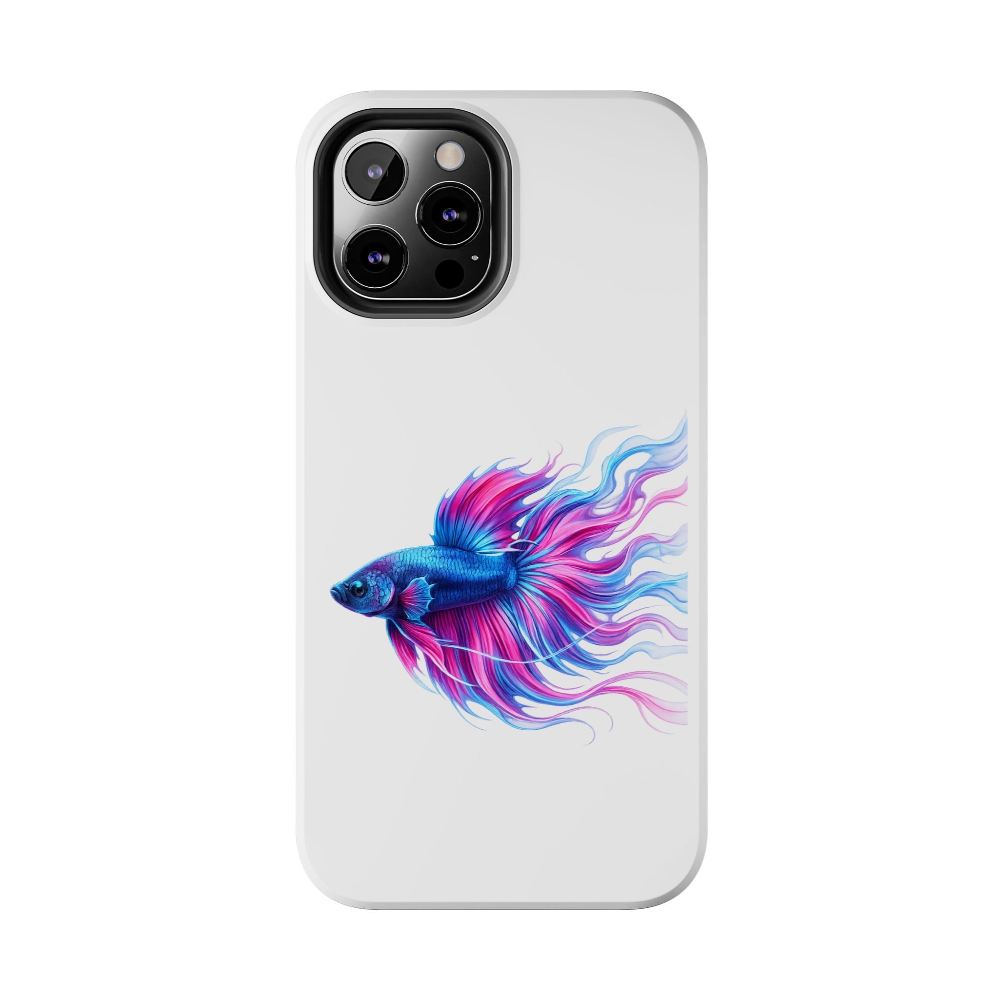 Betta Fish Tough Phone Case — Colorful Blue & Pink Aquarium Art