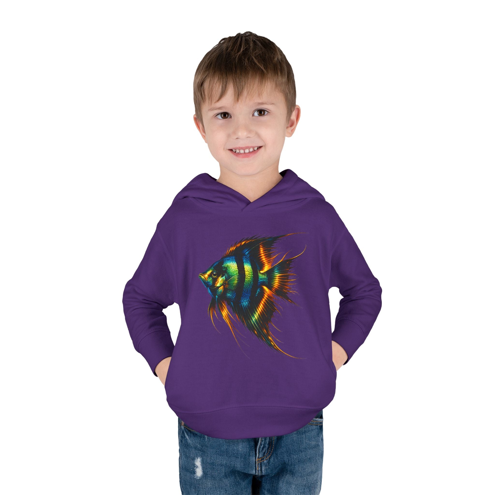 Toddler Hoodie with Colorful Angelfish Graphic