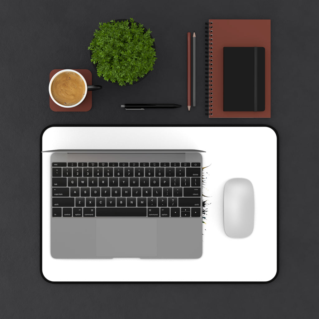 Electric Blue Acara Desk Mat — Vibrant Fish Gaming/Workstation Mousepad