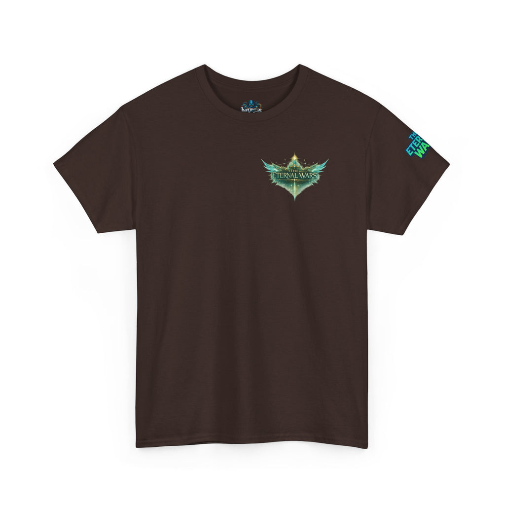 T-Shirt — Nature Warrior Graphic Tee with Man and Dog Illustration