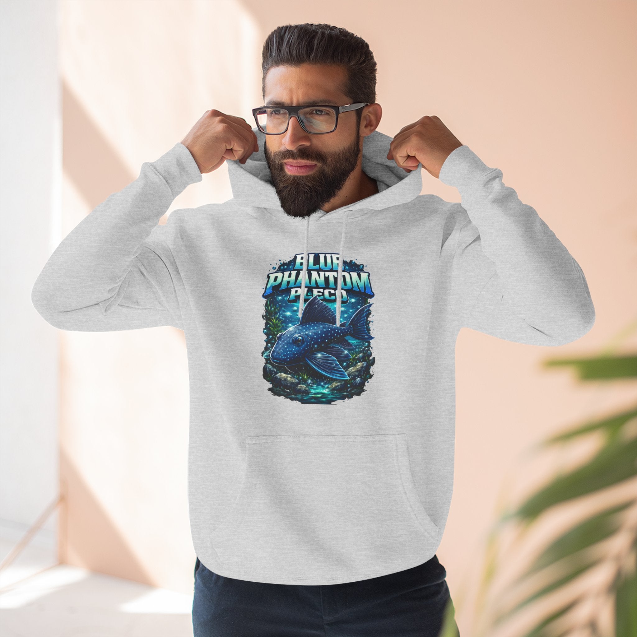 Blue Phantom Pleco L128 Hoodies | Premium Fish Keeper Streetwear | Inverness Ink