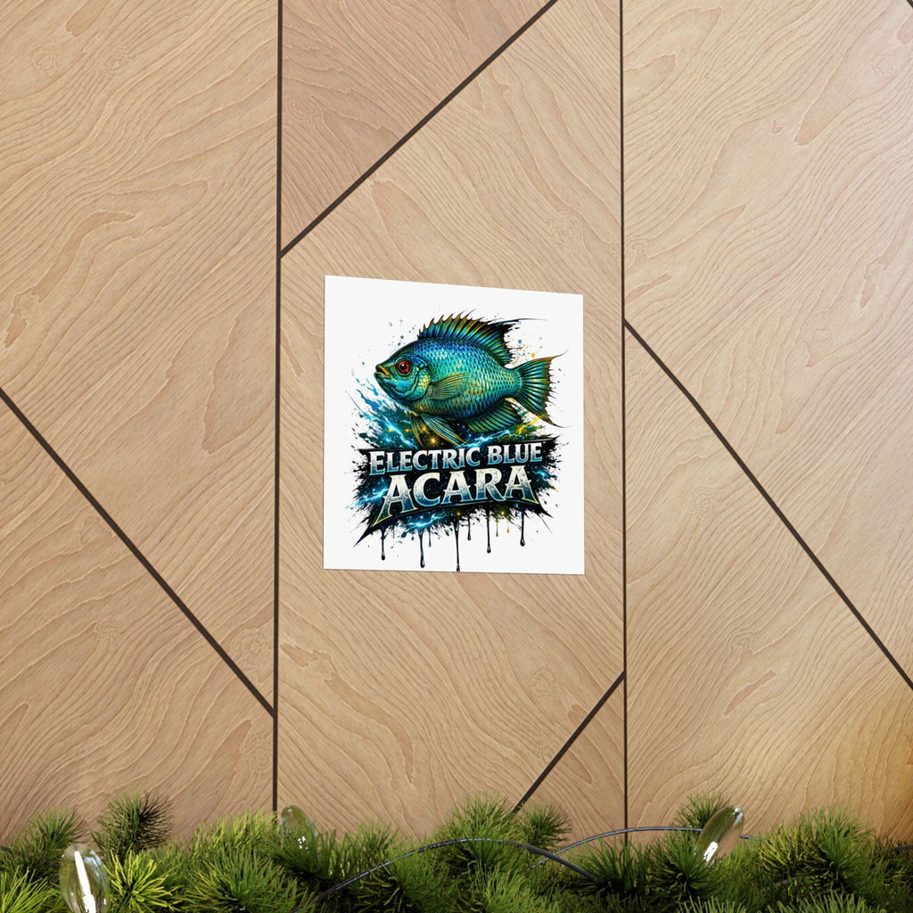 Electric Blue Acara – Matte Vertical Poster
