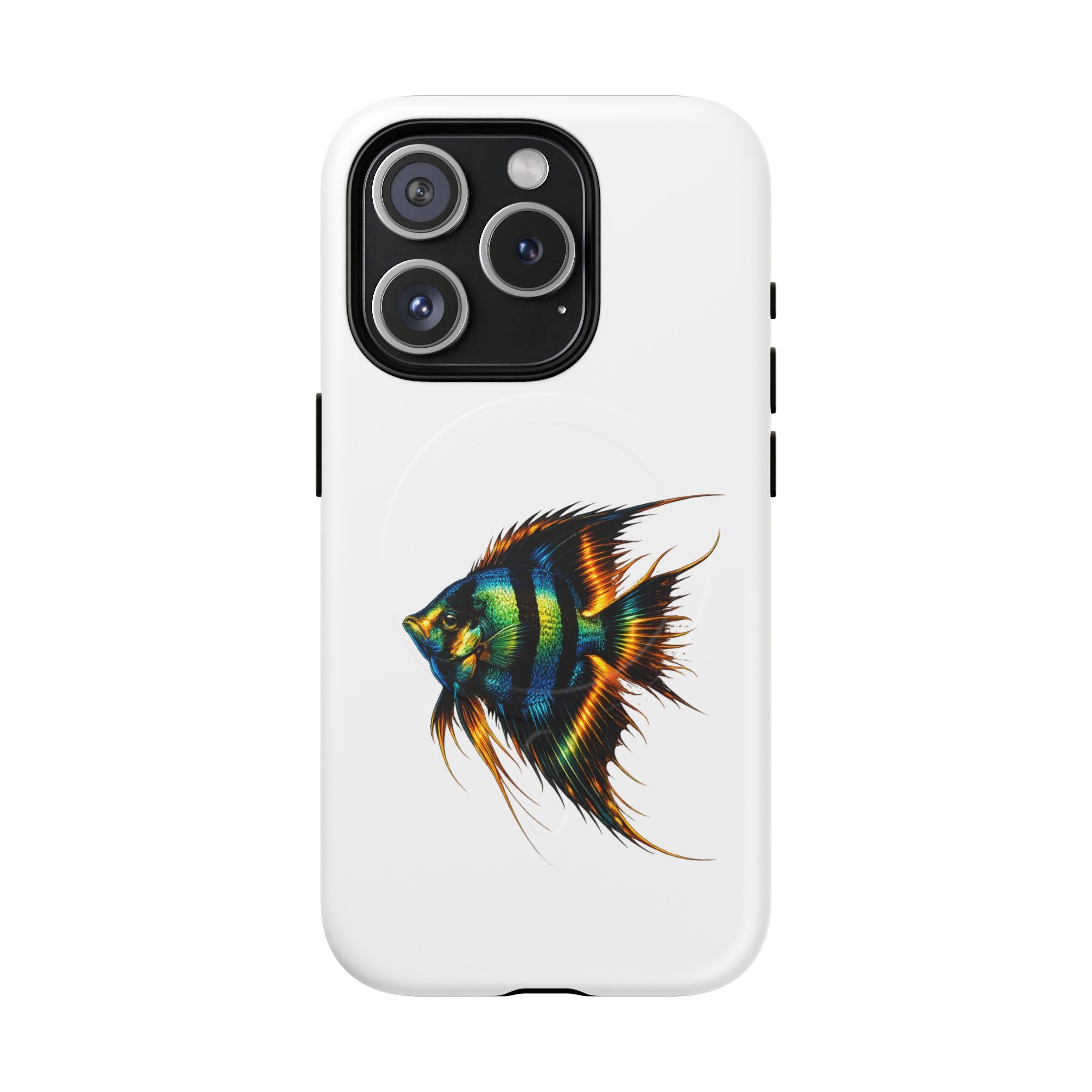 Angelfish Art Tough Magnetic Phone Case — Colorful Aquarium Fish iPhone Cover
